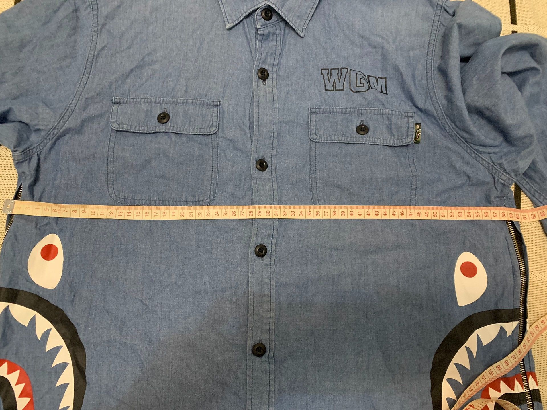 Bape Bape Denim Shark Shirt XL Men Size US XL / EU 56 / 4 - 8 Thumbnail