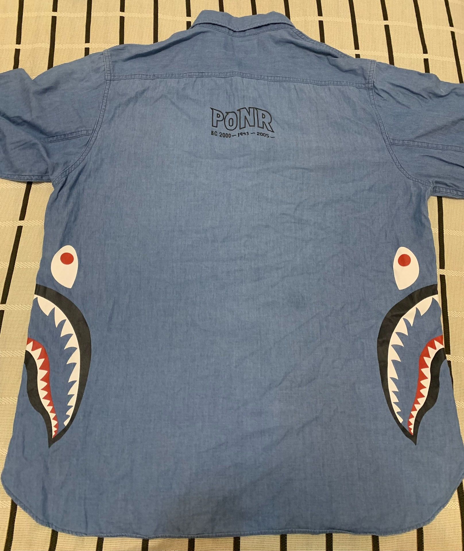 Bape Bape Denim Shark Shirt XL Men Size US XL / EU 56 / 4 - 2 Thumbnail