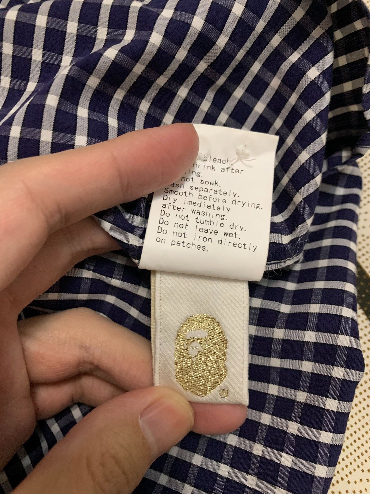 Bape Bape Plaid Ape Head Gold Shirt M Men Size US M / EU 48-50 / 2 - 6 Thumbnail