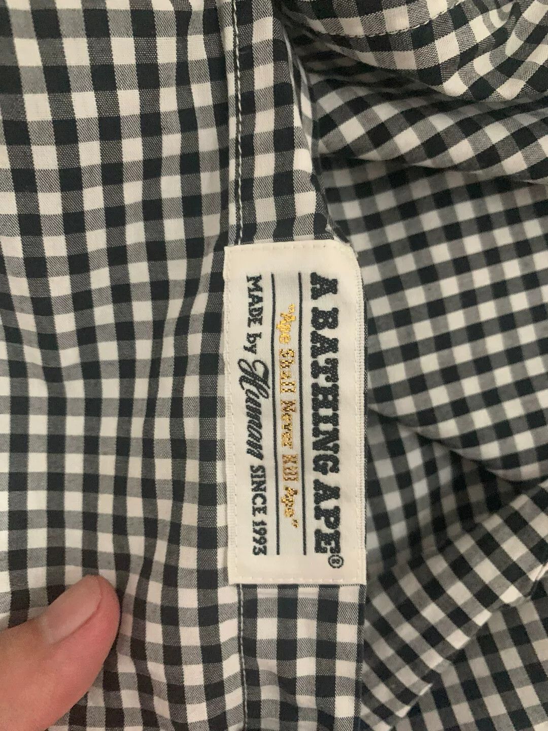 Bape Bape Plaid Black Shirt S Men Size US S / EU 44-46 / 1 - 3 Thumbnail