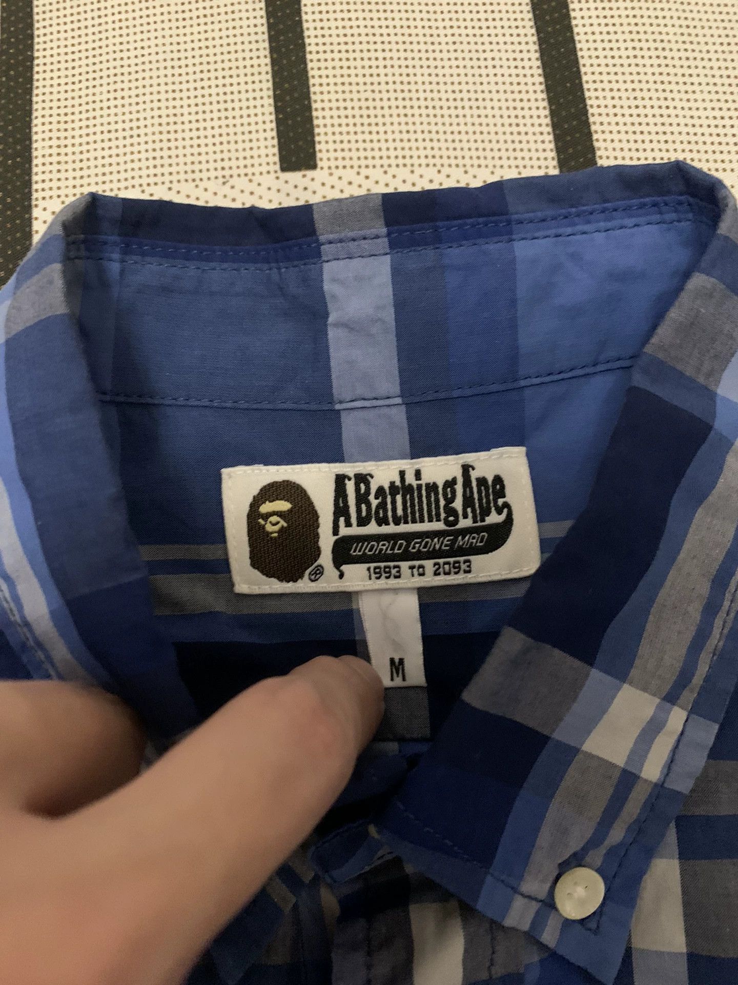 Bape Bape Plaid Blue Shirt M Men Size US M / EU 48-50 / 2 - 2 Thumbnail