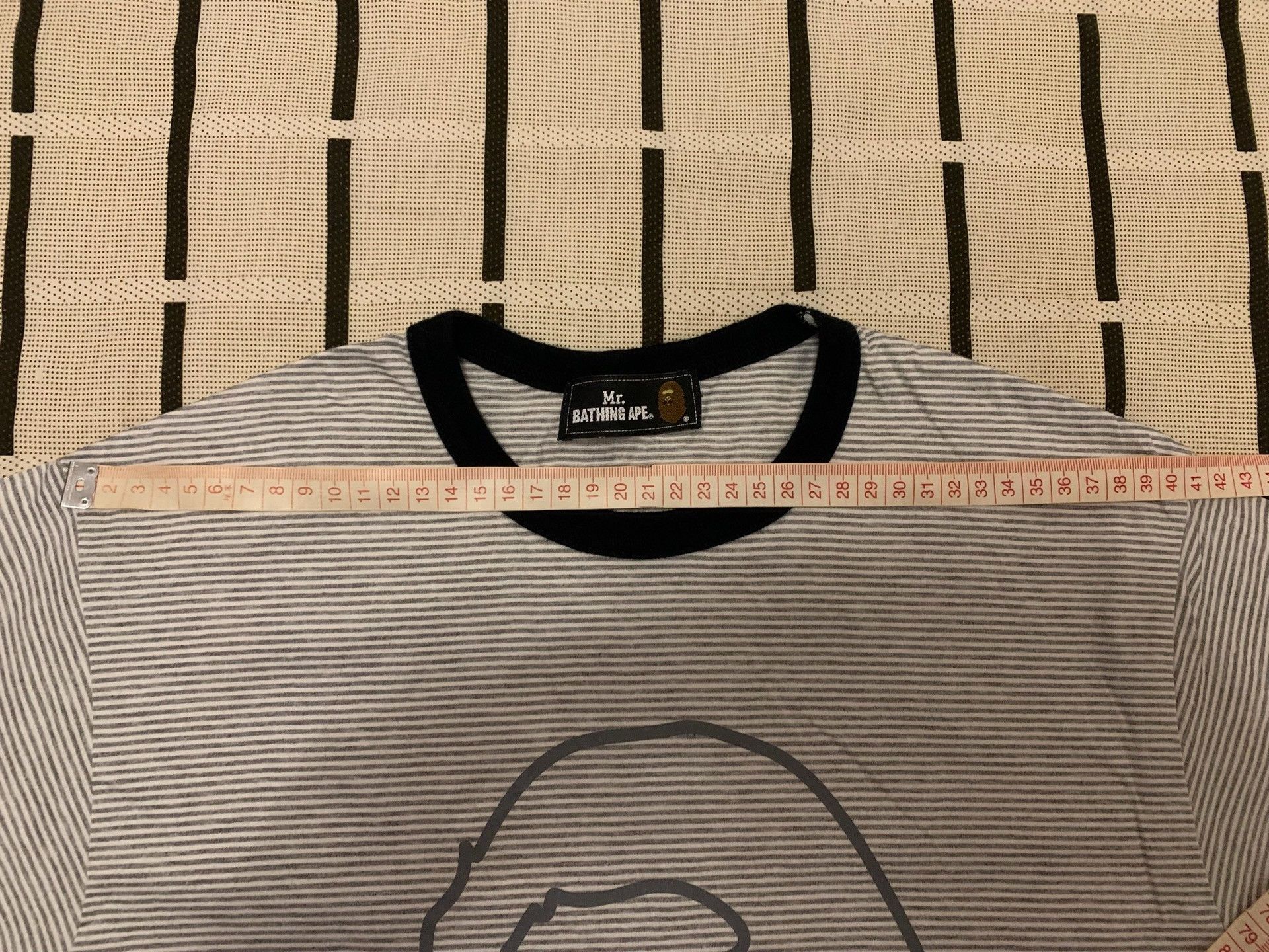 Bape Bape Striped Ape Head Gray T-Shirt M Men Size US M / EU 48-50 / 2 - 9 Thumbnail