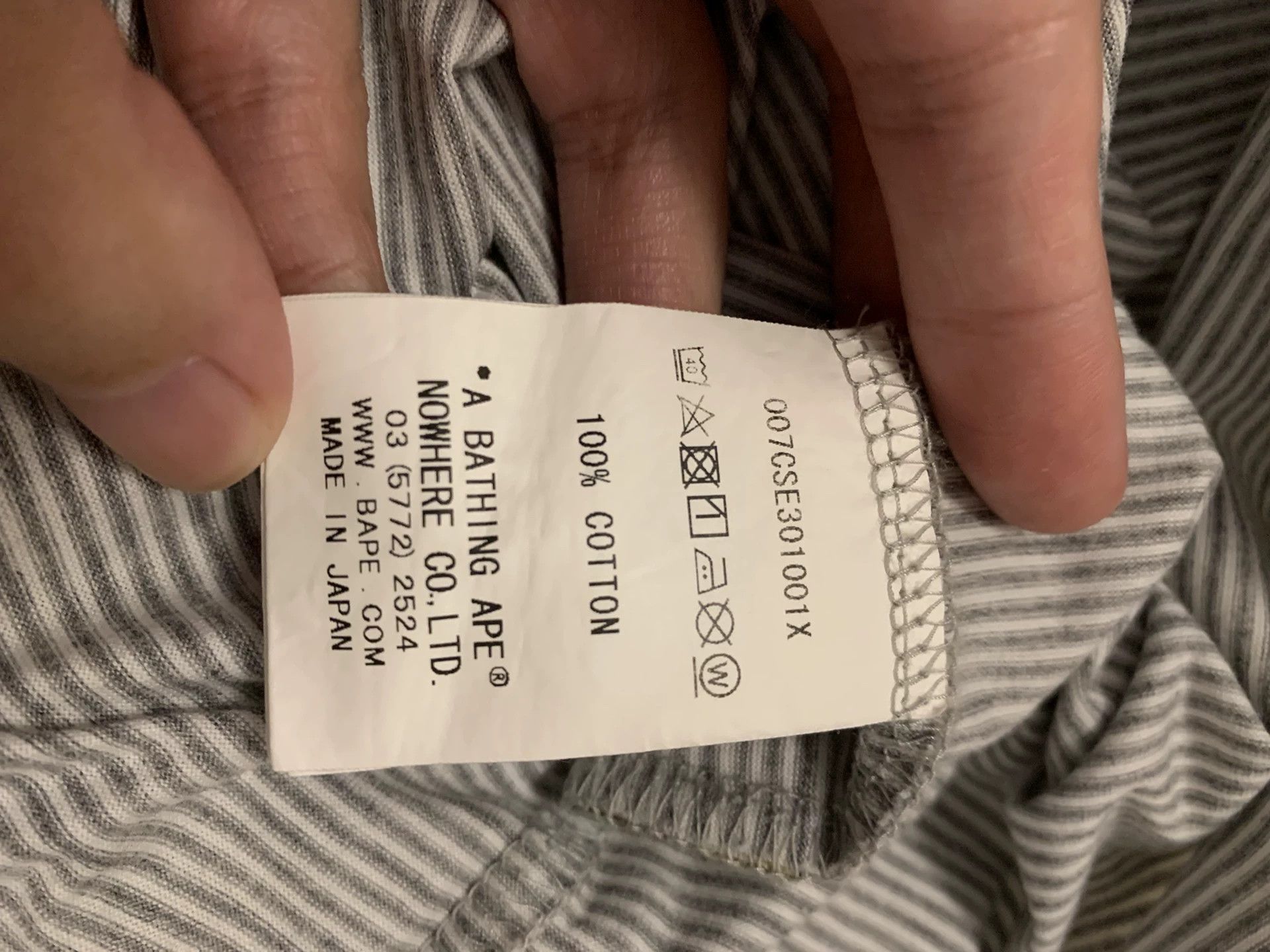 Bape Bape Striped Ape Head Gray T-Shirt M Men Size US M / EU 48-50 / 2 - 4 Thumbnail