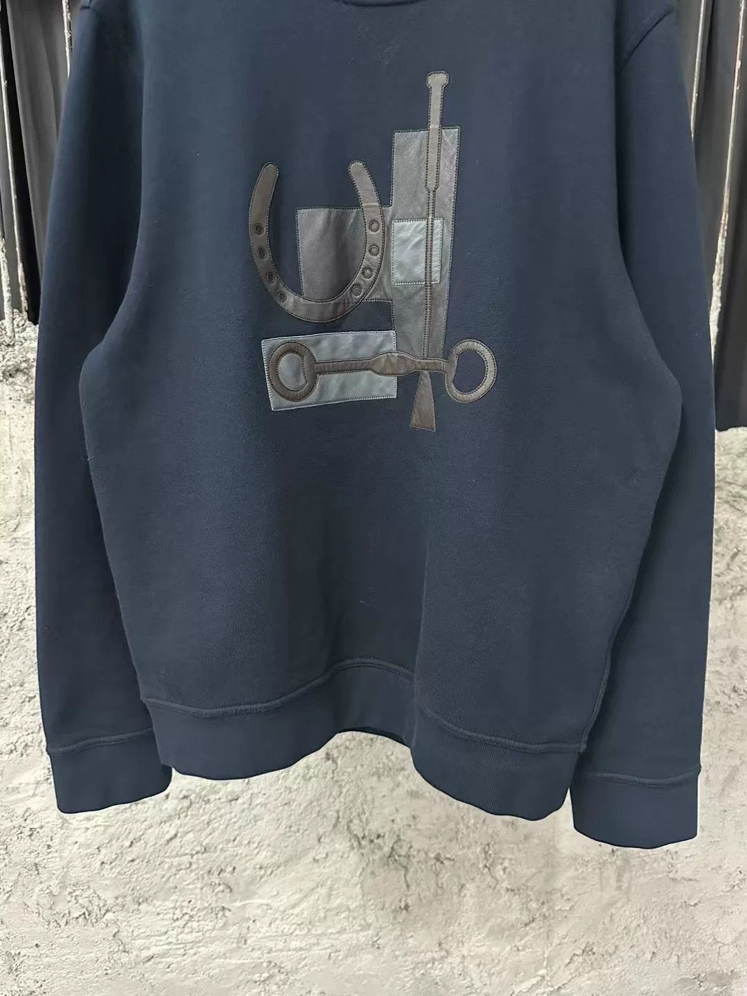 Hermes Hermes Horseshoe Leather Patch Sweatshirt Size US L / EU 52-54 / 3 - 4 Thumbnail