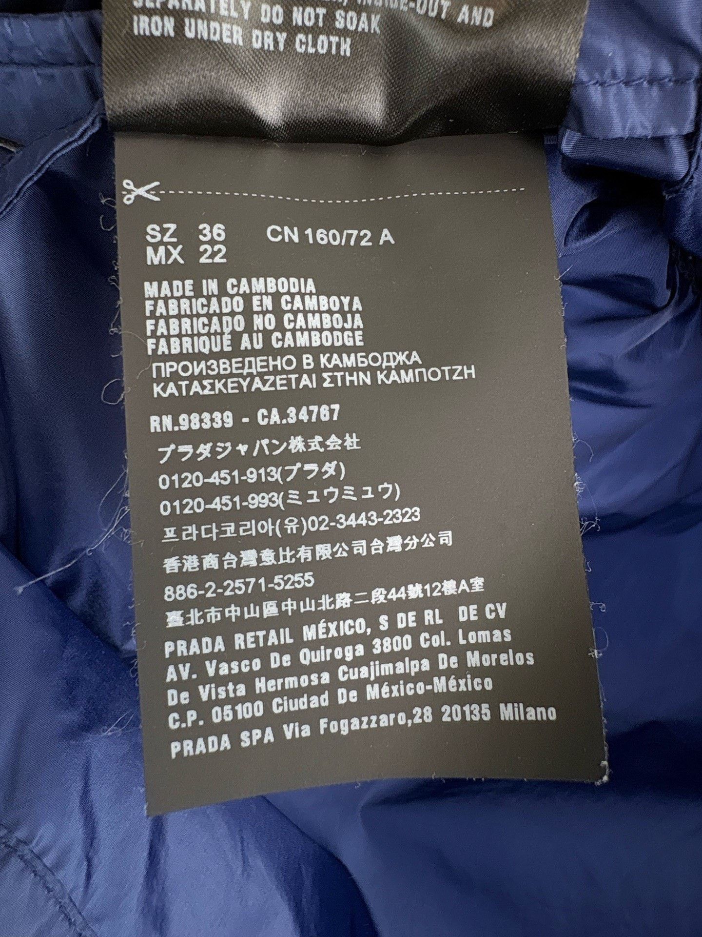 Prada Prada Triangle Logo Blue Nylon Jacket Size XS / US 0-2 / IT 36-38 - 5 Thumbnail