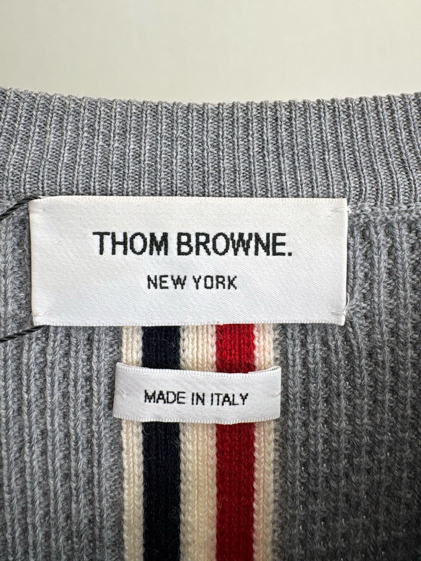Thom Browne THOM BROWNE TB Back Stripe Waffle Wool Sweatshirt Size US L / EU 52-54 / 3 - 3 Thumbnail
