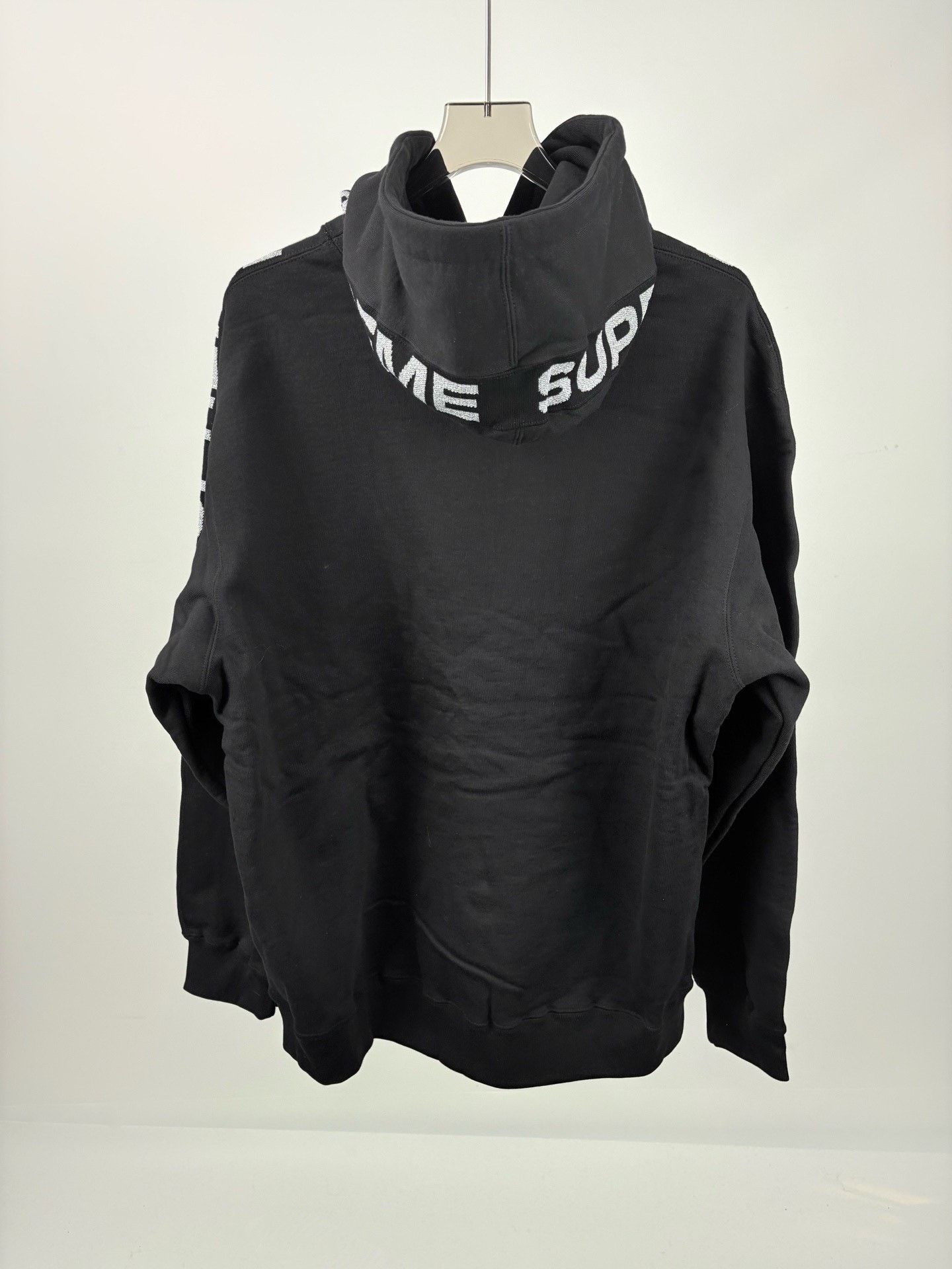 Supreme Supreme Black Silver Embroidered Logo Hoodie Size US XL / EU 56 / 4 - 2 Thumbnail