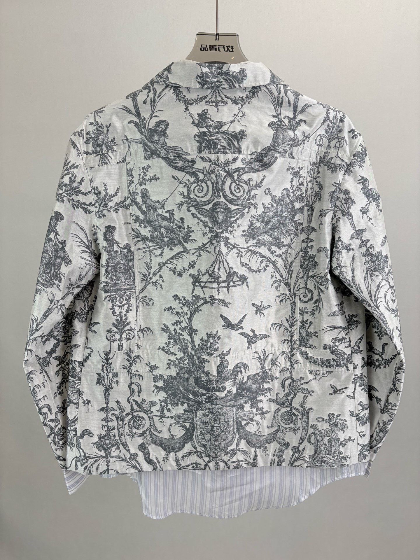 Dior DIOR Gray Embroidered Fake Two-Piece Shirt Jacket Size US M / EU 48-50 / 2 - 2 Thumbnail