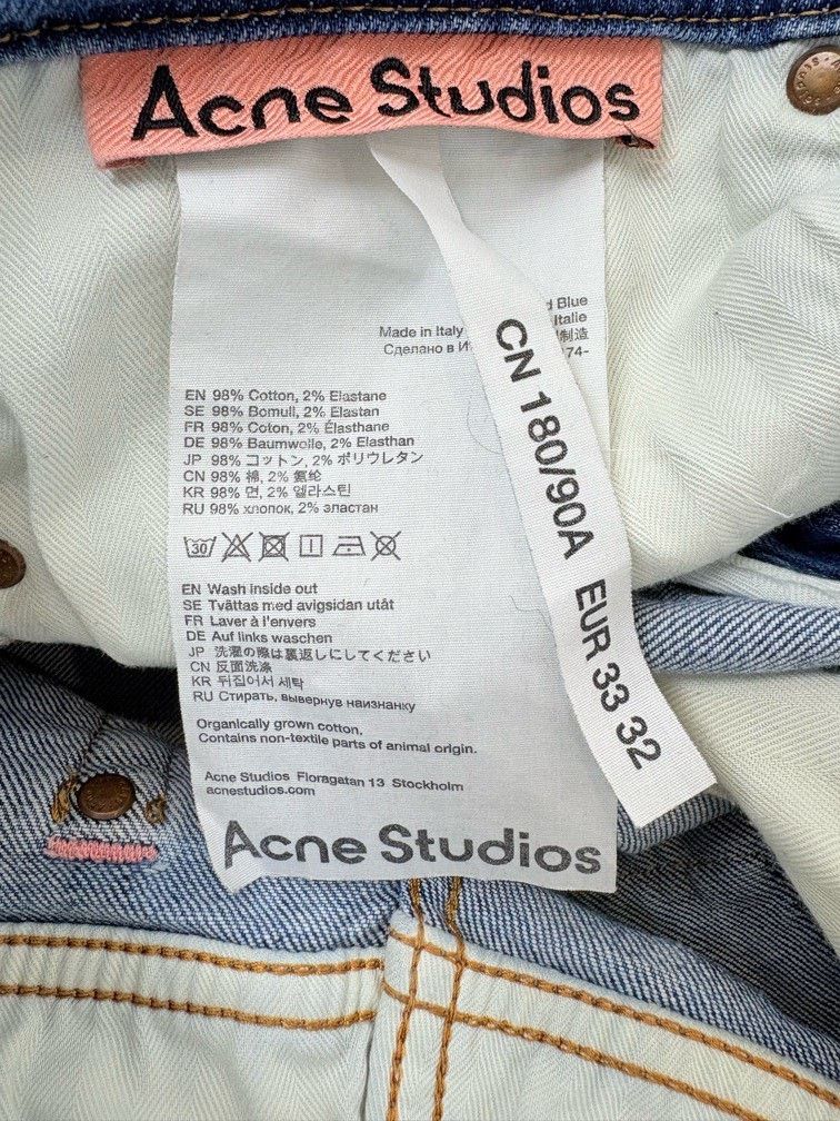Acne Studios ACNE STUDIOS Back Leather Patch Jeans Size US 33 - 5 Thumbnail