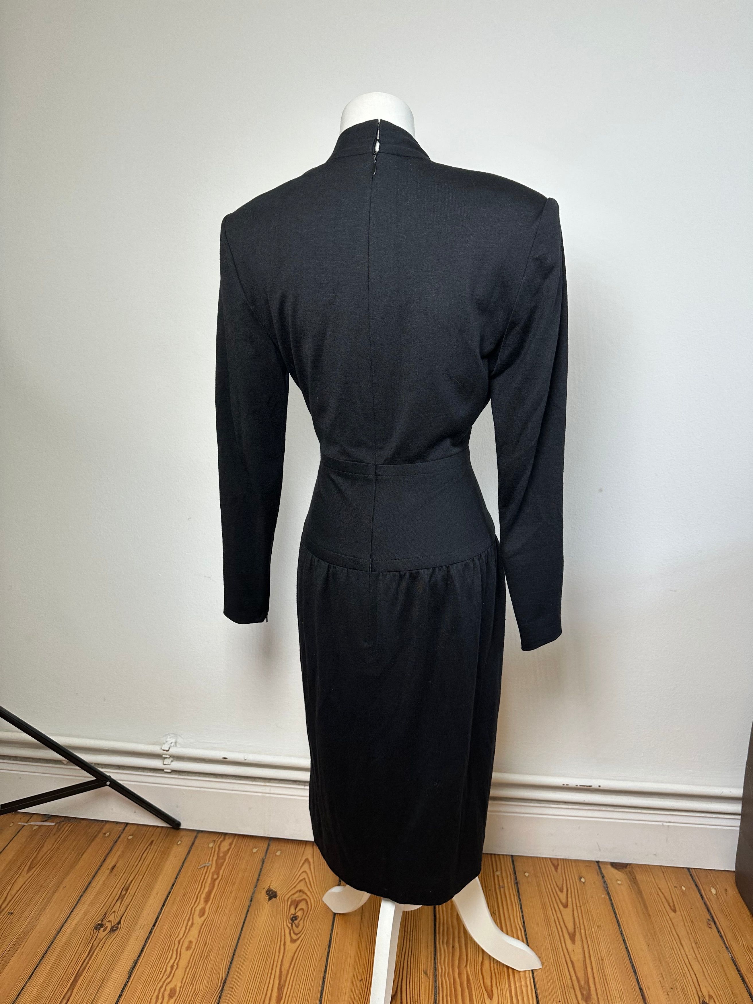 Givenchy Vintage Wool Dress M Black Size S / US 4 / IT 40 - 3 Thumbnail