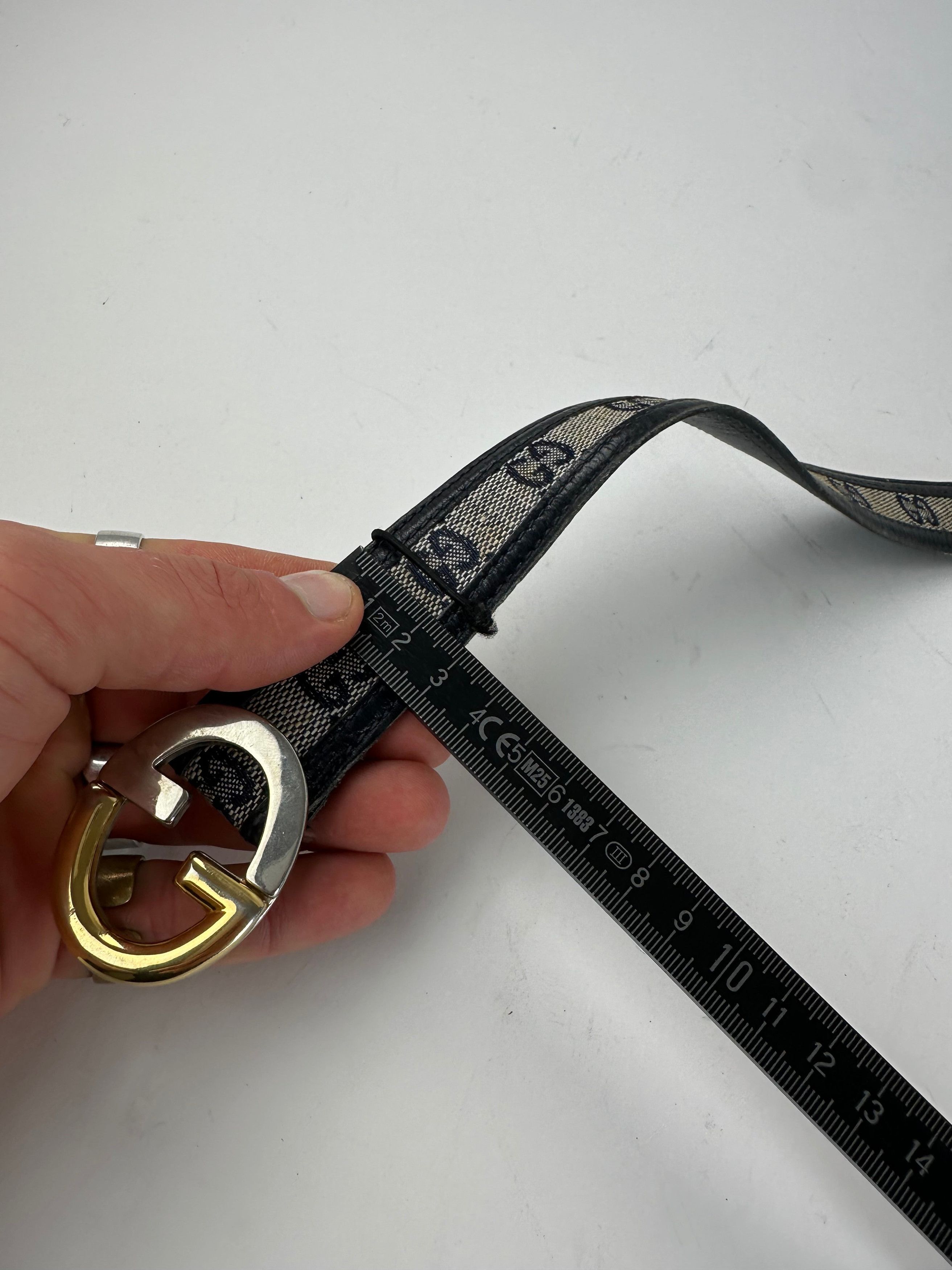 Gucci Vintage Ophidia Monogram Leather Belt Grey Black Size ONE SIZE - 10 Thumbnail