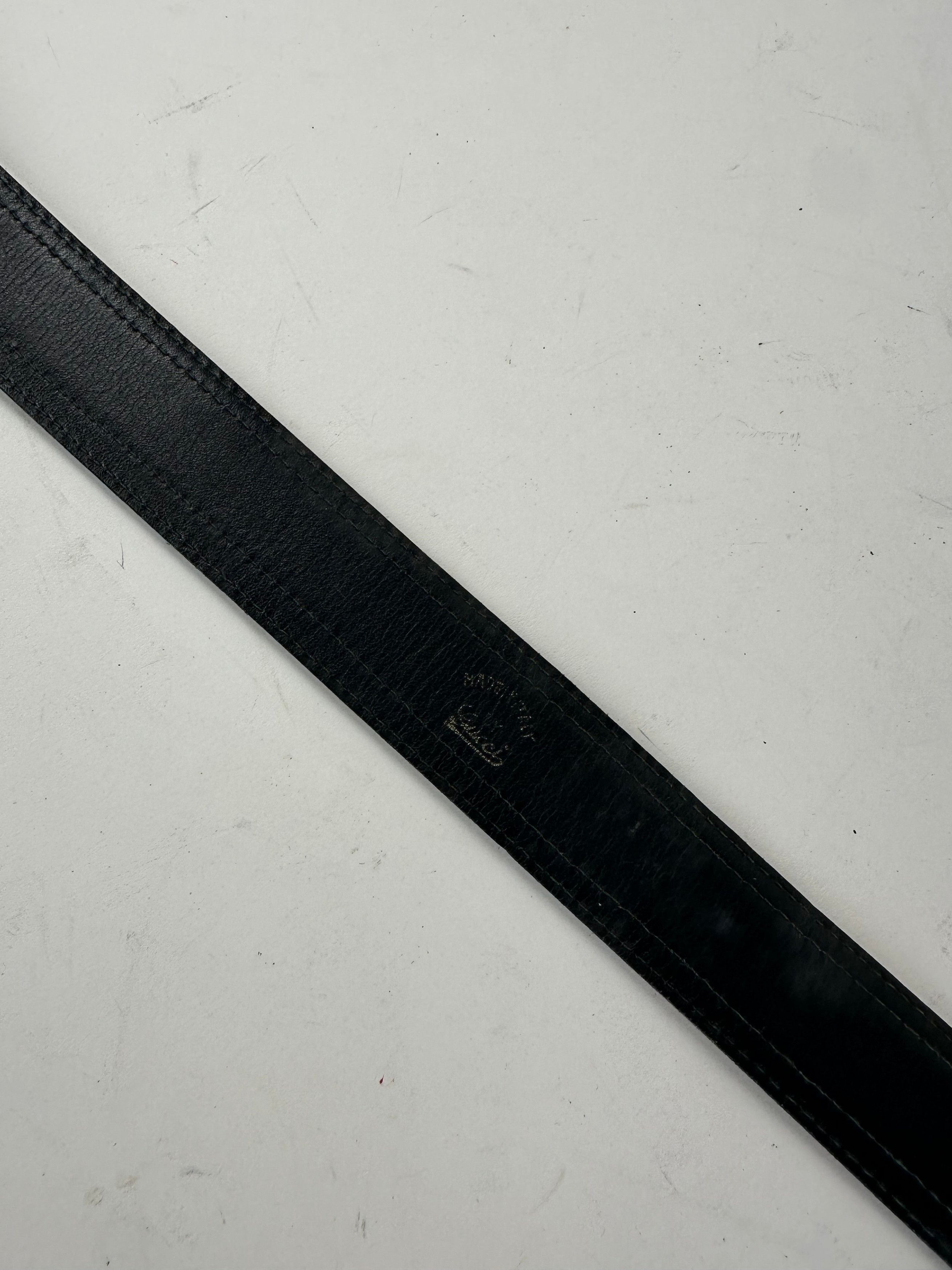 Gucci Vintage Ophidia Monogram Leather Belt Grey Black Size ONE SIZE - 3 Thumbnail