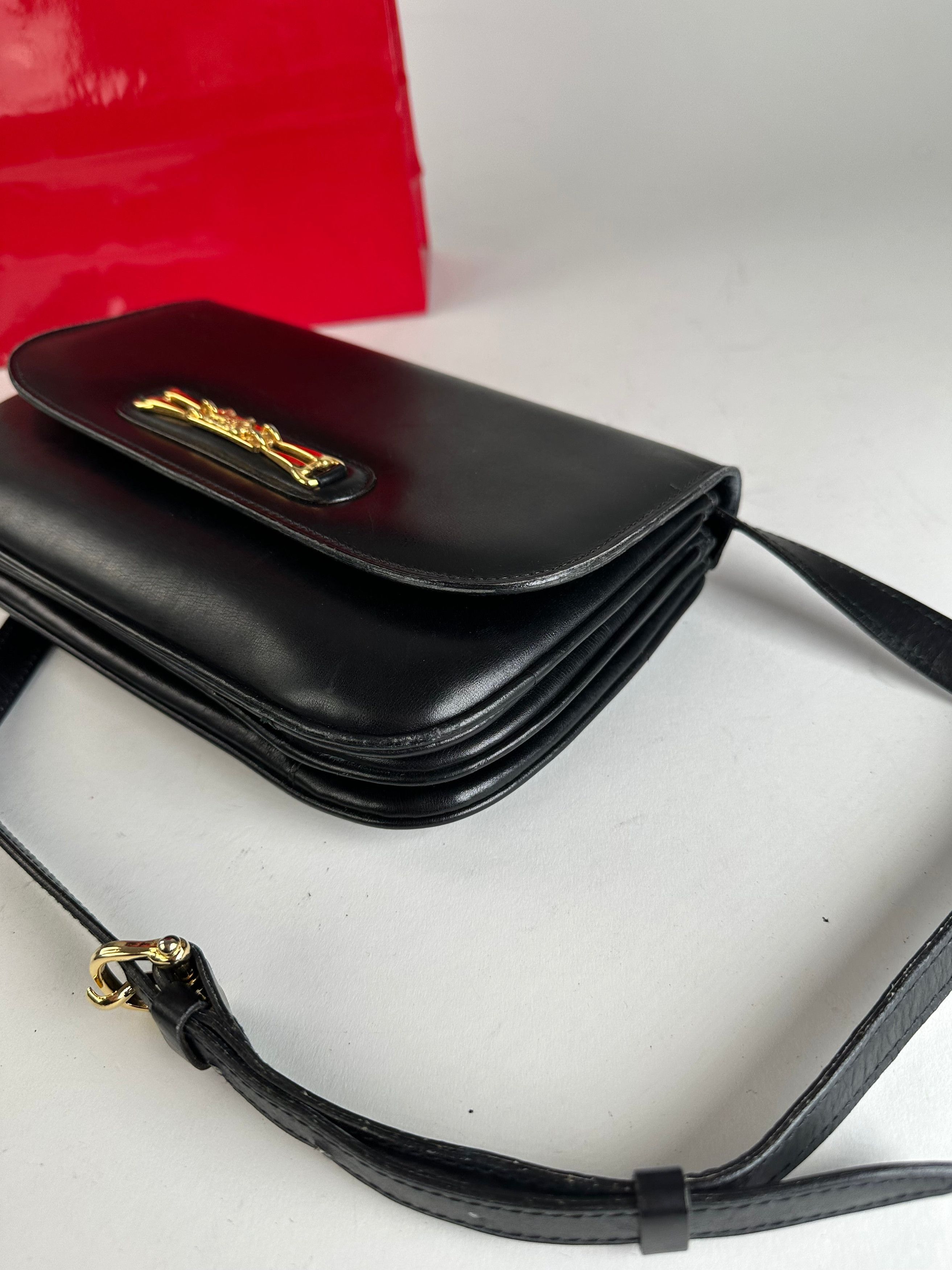 Celine Vintage Leather Shoulder Bag Black Size ONE SIZE - 7 Thumbnail