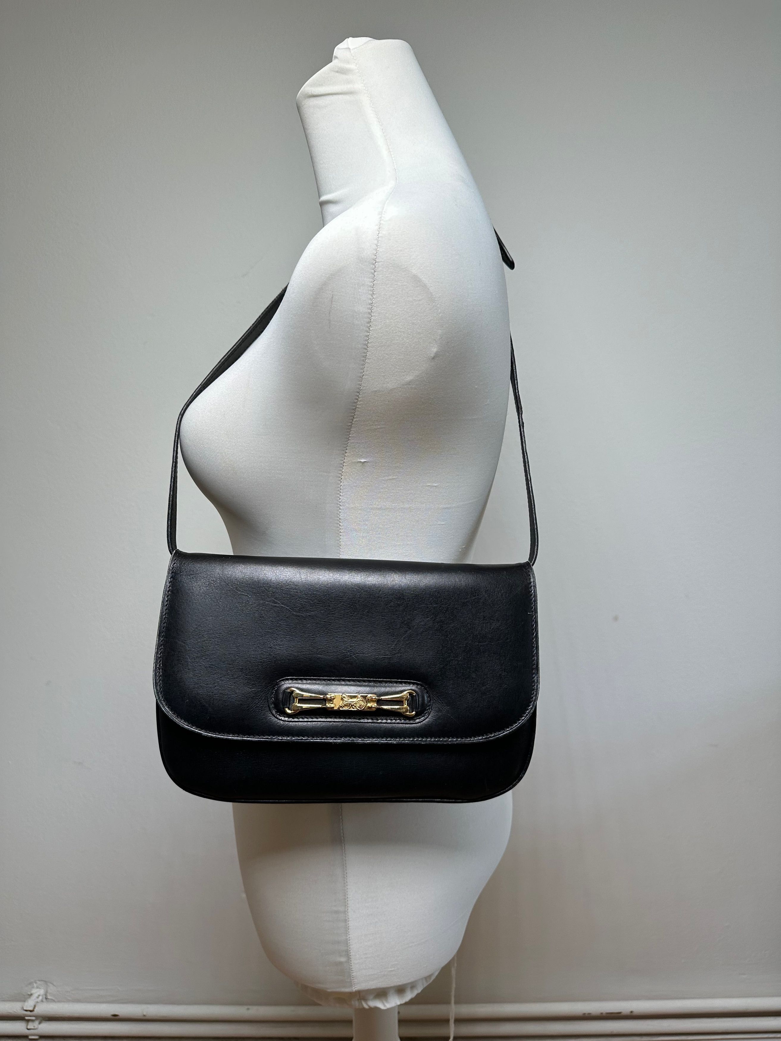 Celine Vintage Leather Shoulder Bag Black Size ONE SIZE - 5 Thumbnail