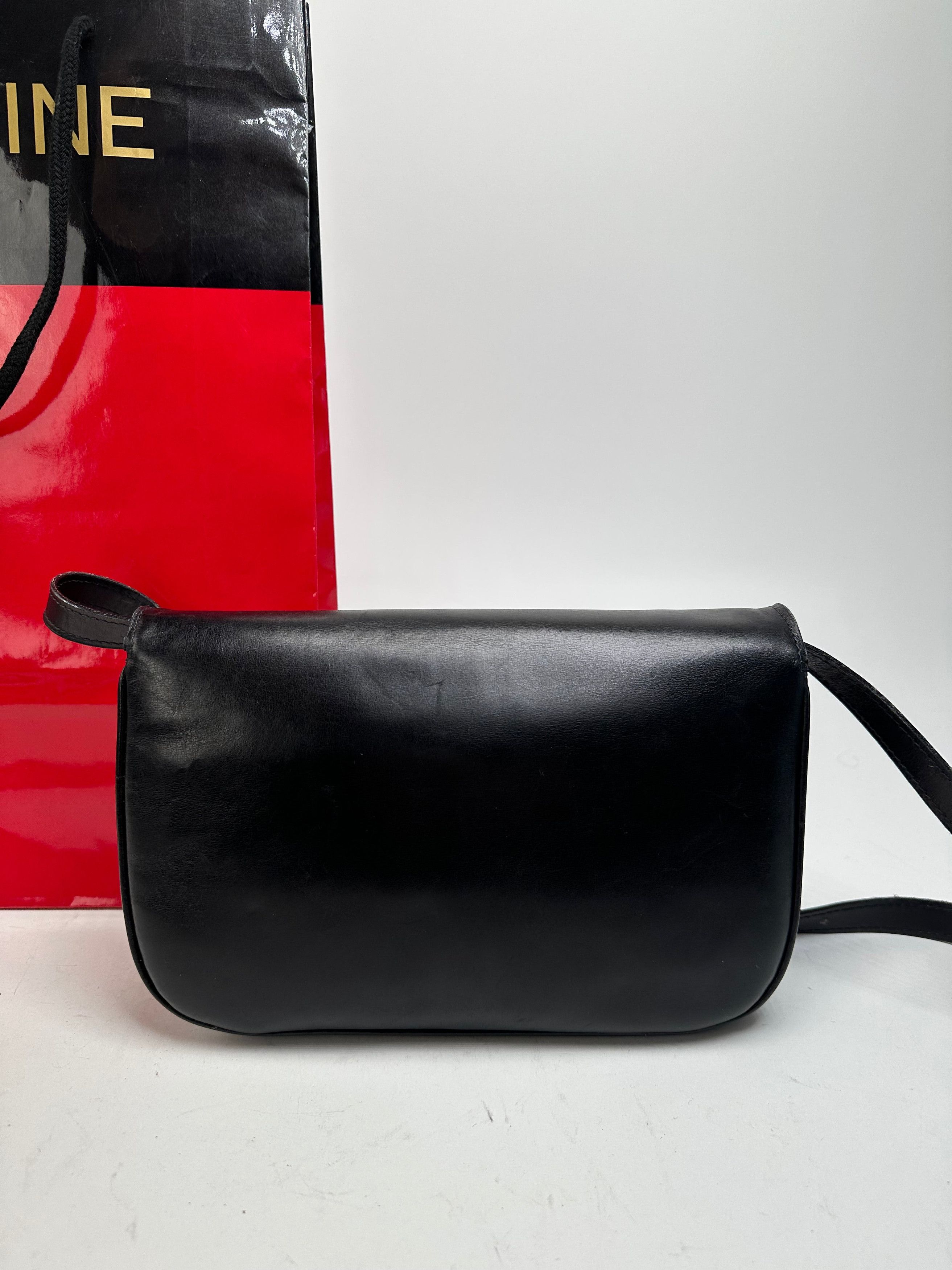 Celine Vintage Leather Shoulder Bag Black Size ONE SIZE - 15 Thumbnail