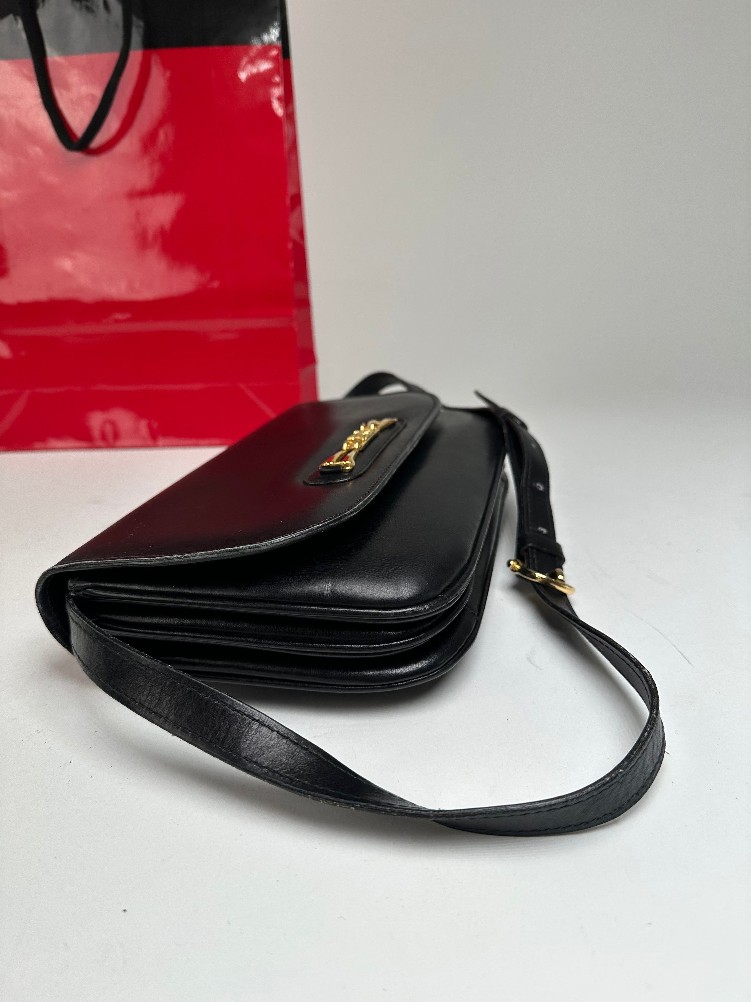 Celine Vintage Leather Shoulder Bag Black Size ONE SIZE - 6 Thumbnail
