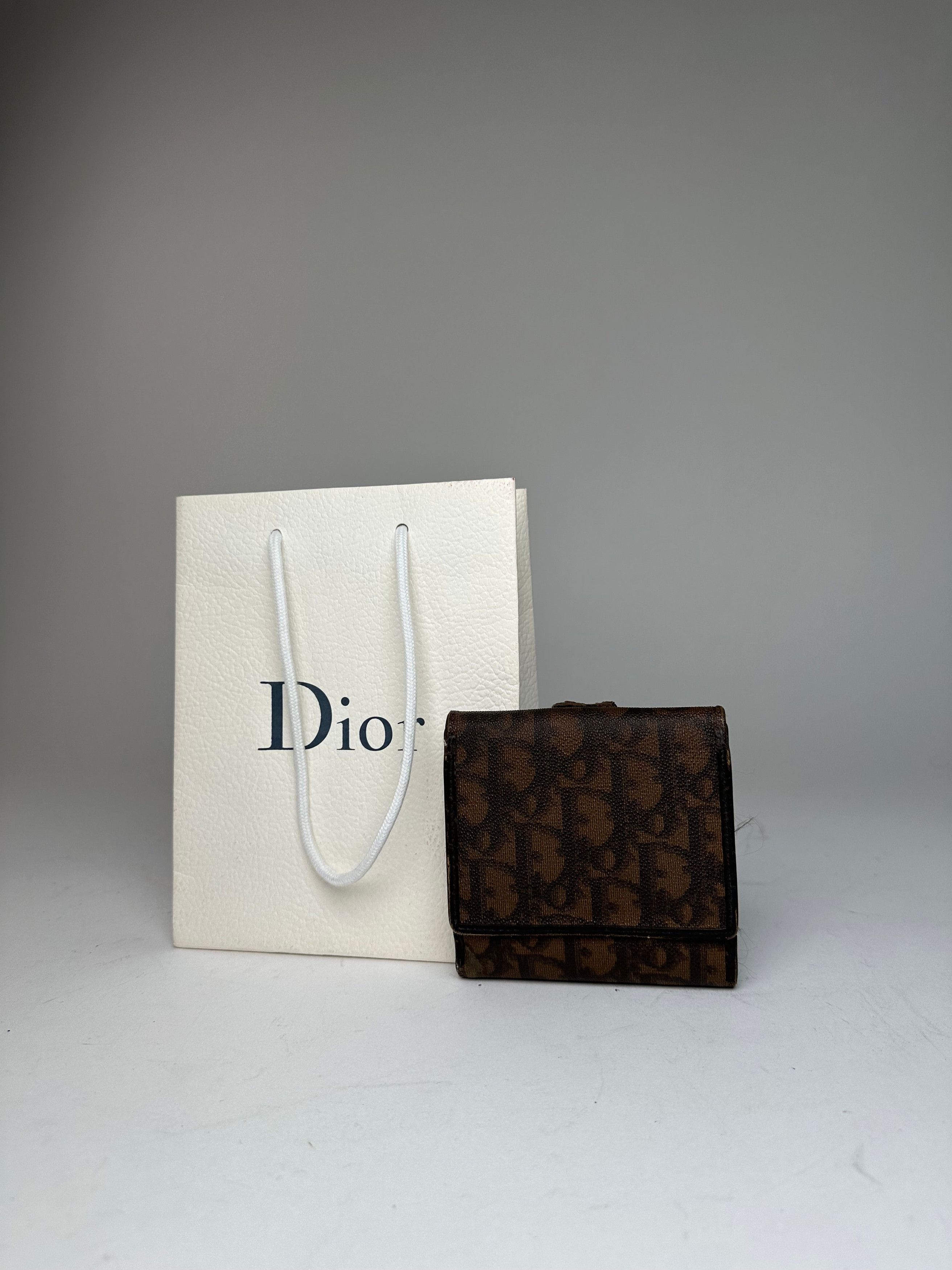 Dior Vintage Oblique Monogram Leather Wallet Brown Size ONE SIZE - 11 Thumbnail