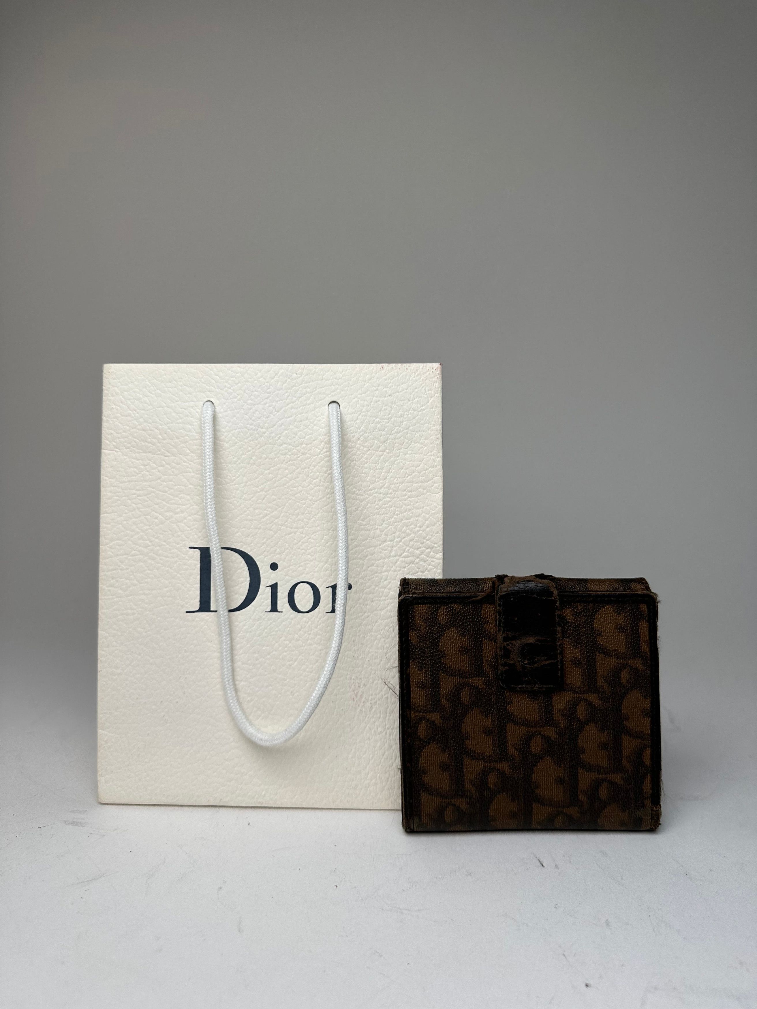 Dior Vintage Oblique Monogram Leather Wallet Brown Size ONE SIZE - 2 Thumbnail