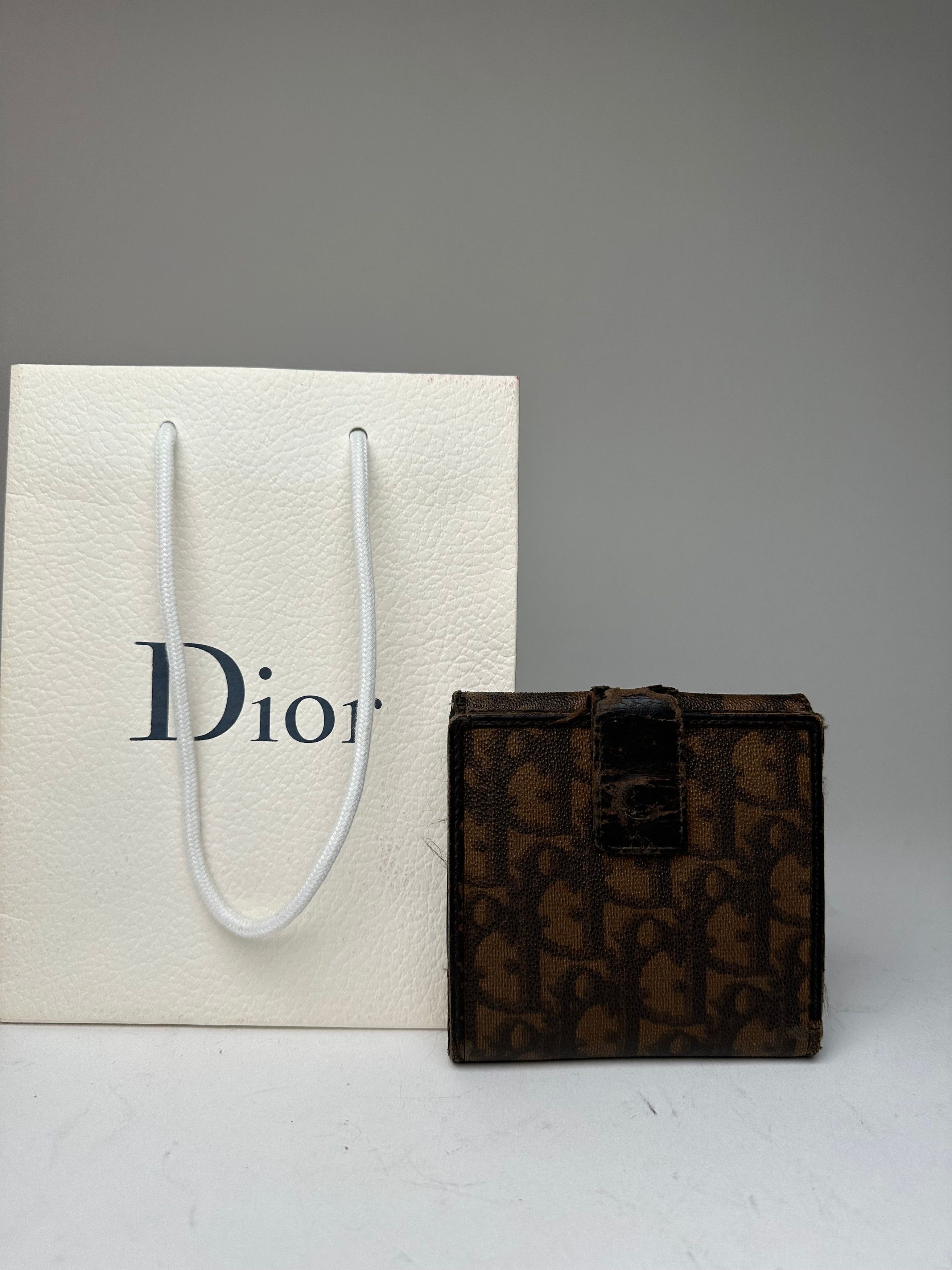 Dior Vintage Oblique Monogram Leather Wallet Brown Size ONE SIZE - 4 Thumbnail