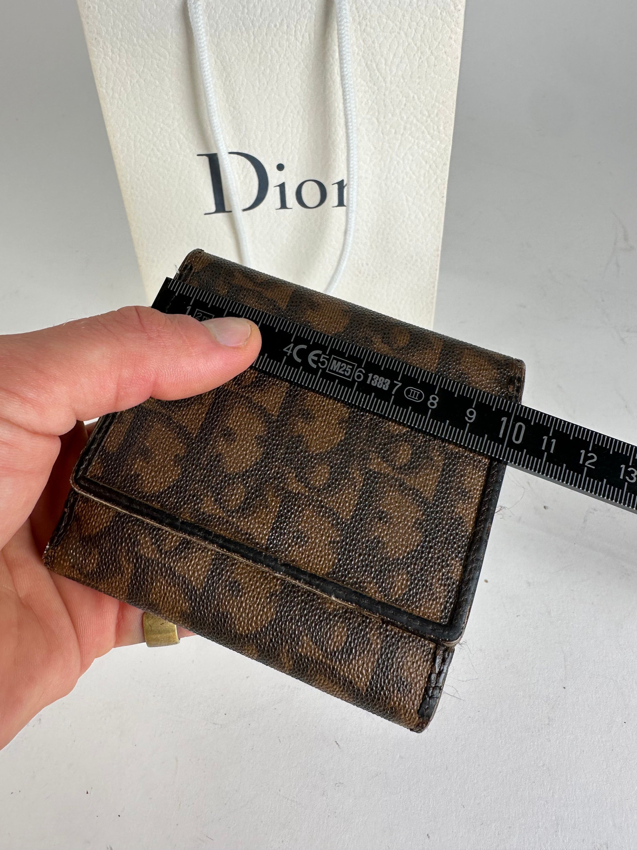 Dior Vintage Oblique Monogram Leather Wallet Brown Size ONE SIZE - 9 Thumbnail
