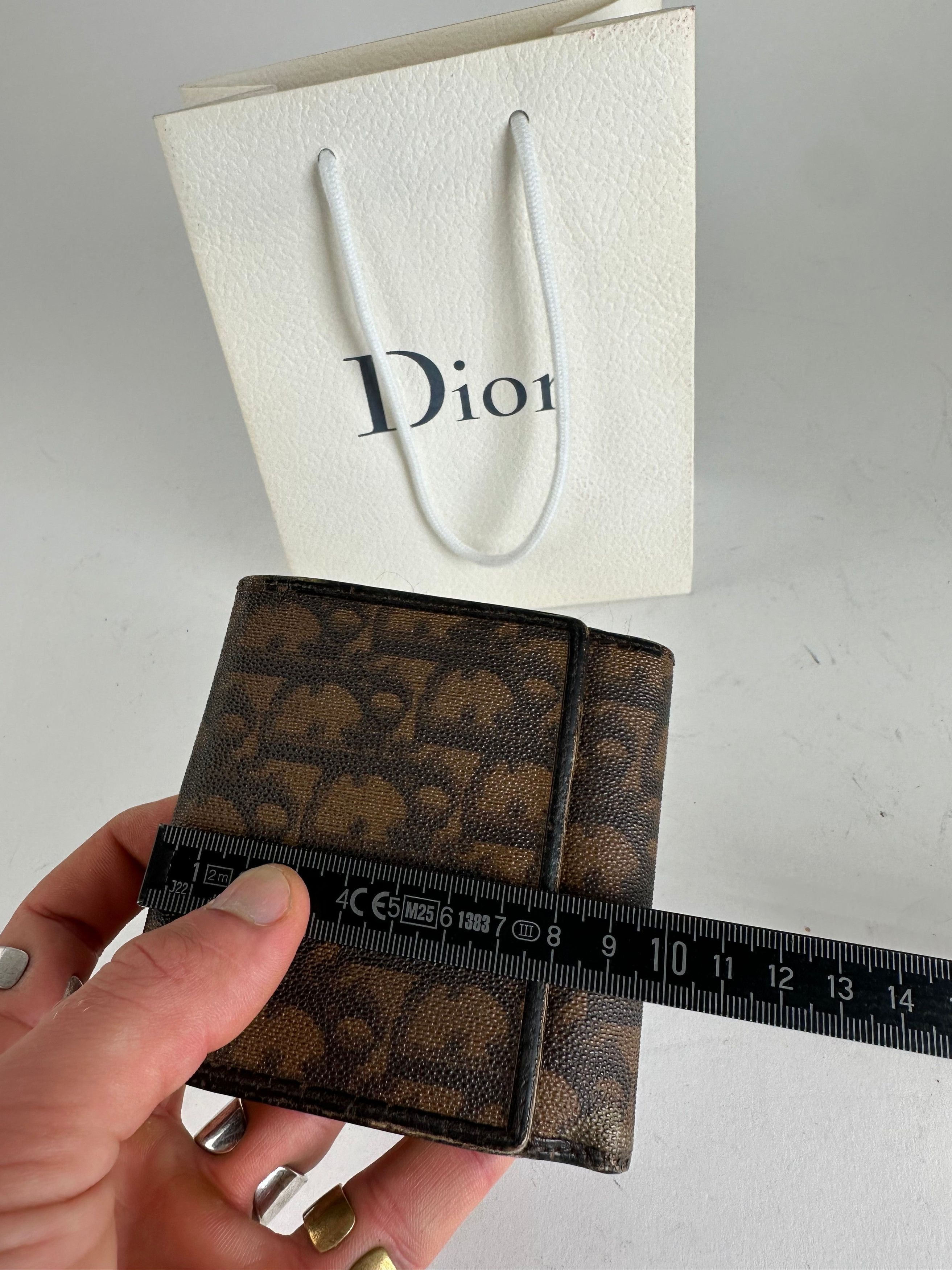 Dior Vintage Oblique Monogram Leather Wallet Brown Size ONE SIZE - 10 Thumbnail