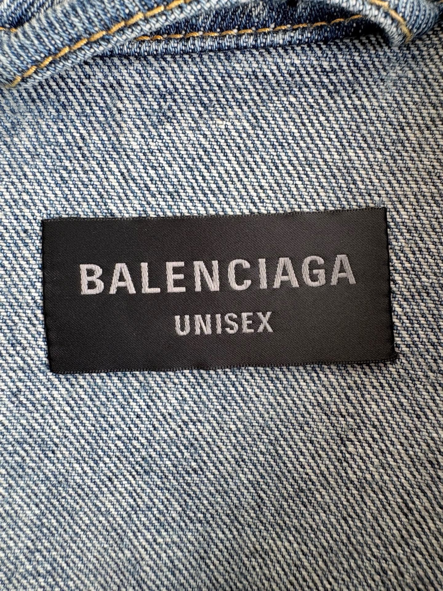 Balenciaga Balenciaga Rear Tape Cola Denim Jacket Size US S / EU 44-46 / 1 - 4 Thumbnail