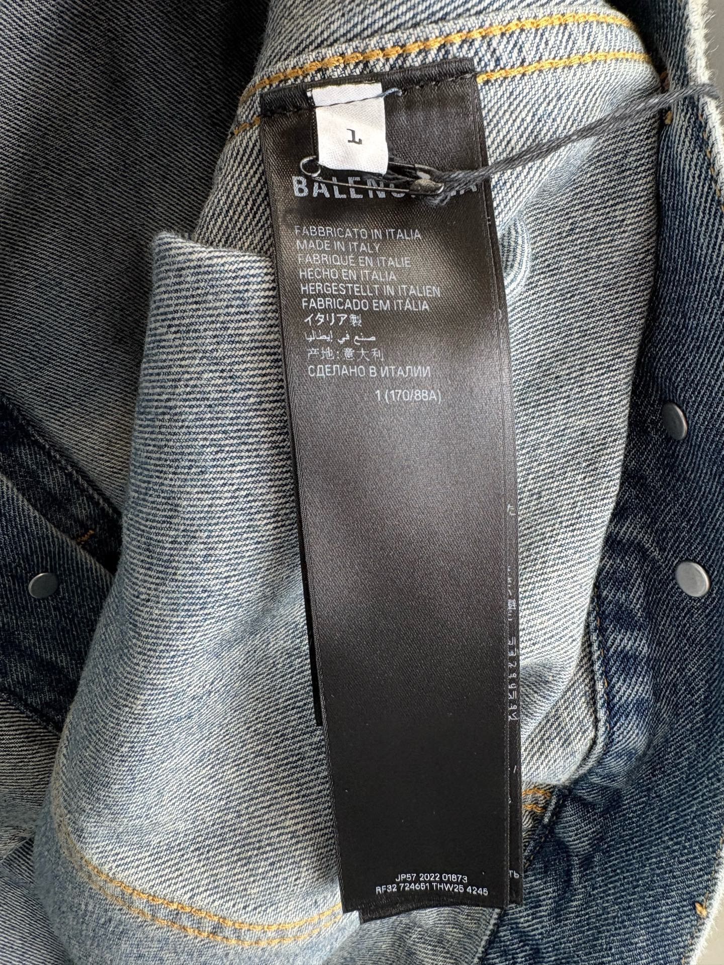 Balenciaga Balenciaga Rear Tape Cola Denim Jacket Size US S / EU 44-46 / 1 - 5 Thumbnail