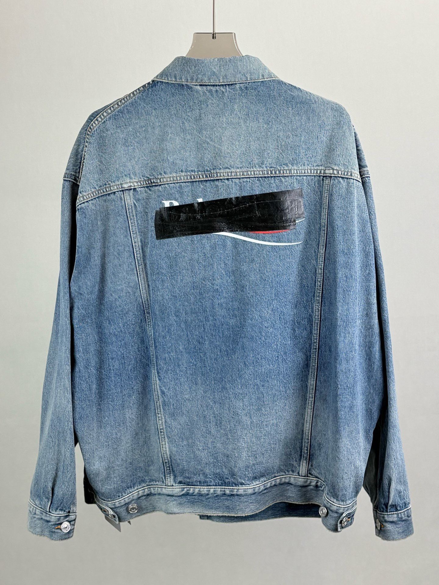 Balenciaga Balenciaga Rear Tape Cola Denim Jacket Size US S / EU 44-46 / 1 - 2 Thumbnail