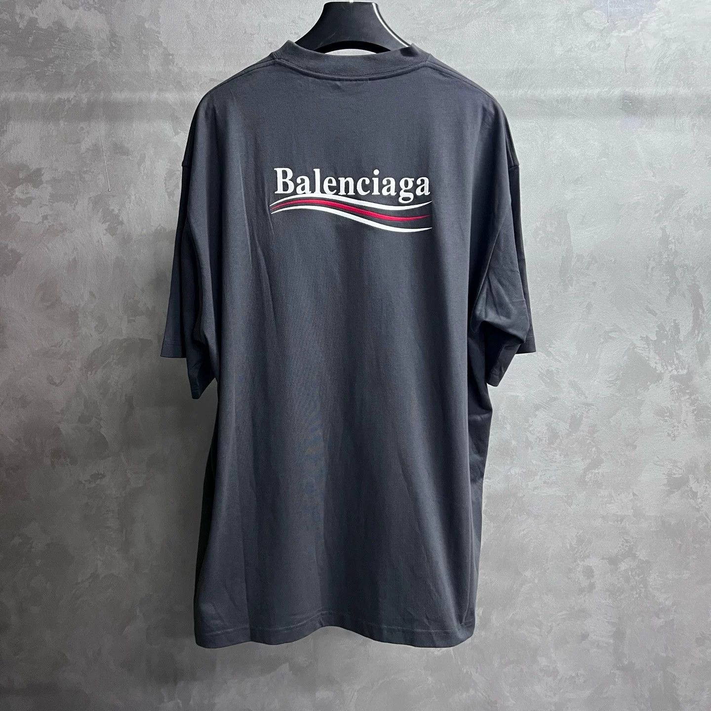 Balenciaga Balenciaga Gray Logo Print Crew Neck T-Shirt Size US XXS / EU 40 - 2 Thumbnail