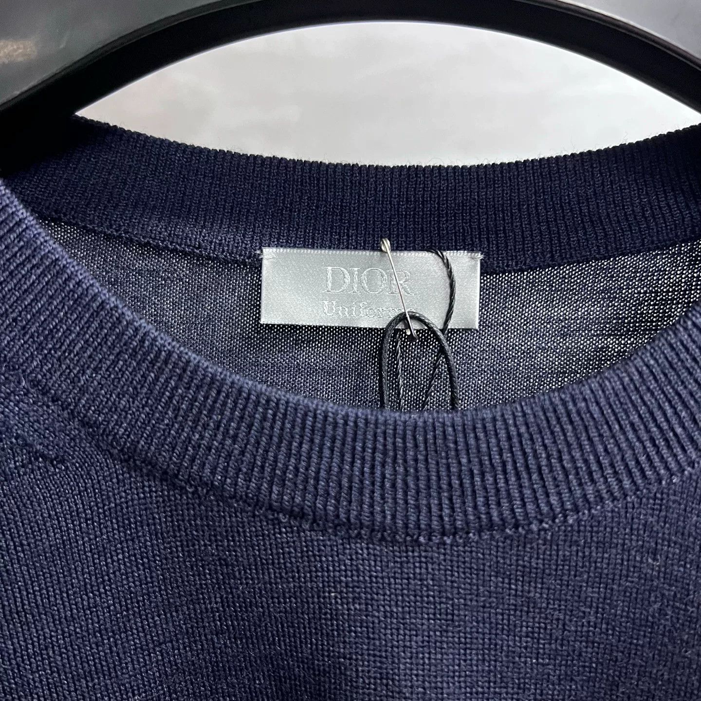 Dior Dior Dark Blue Embroidered Crewneck Knit Sweater Size US M / EU 48-50 / 2 - 2 Thumbnail
