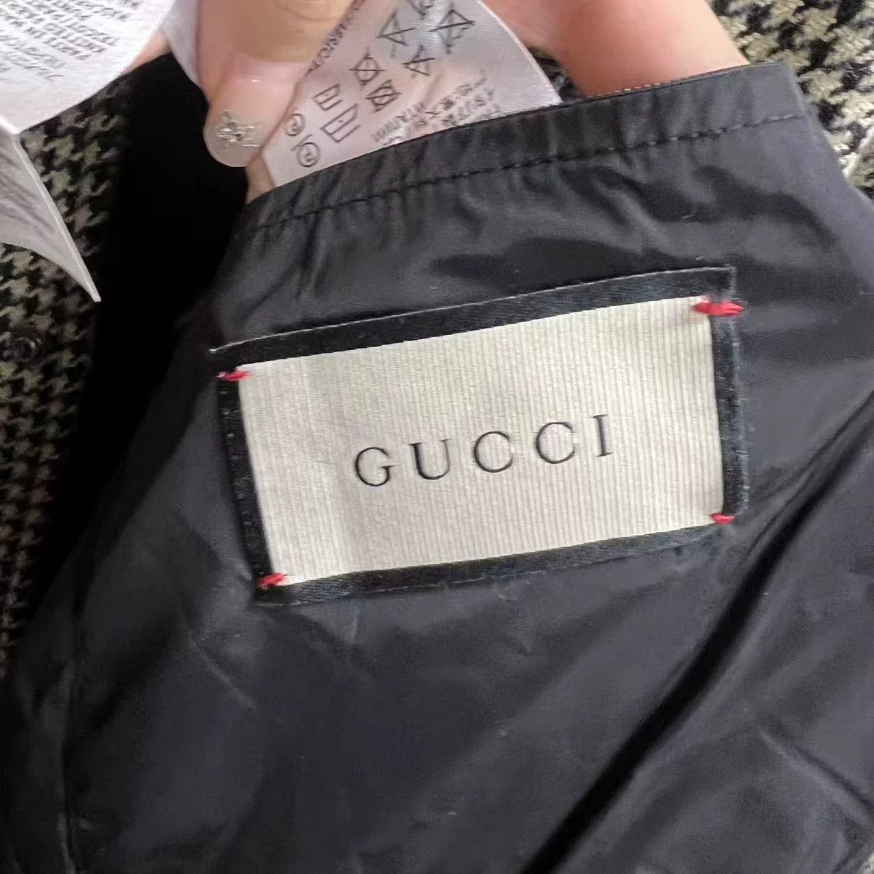 Gucci Gucci Beige Houndstooth Letter Print Jacket Size US S / EU 44-46 / 1 - 2 Thumbnail