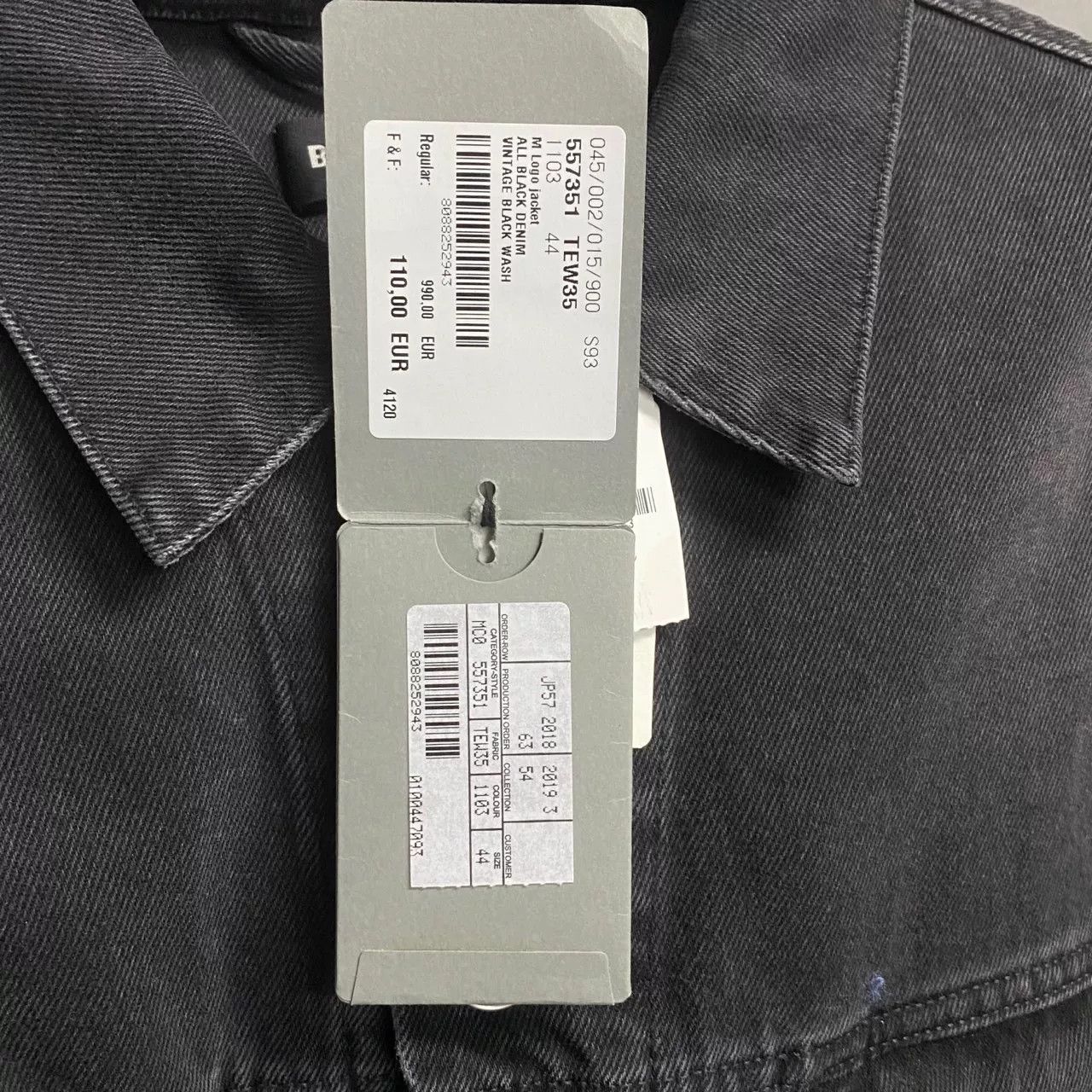 Balenciaga Balenciaga Black Green Embroidery Logo Denim Jacket Size US S / EU 44-46 / 1 - 4 Thumbnail