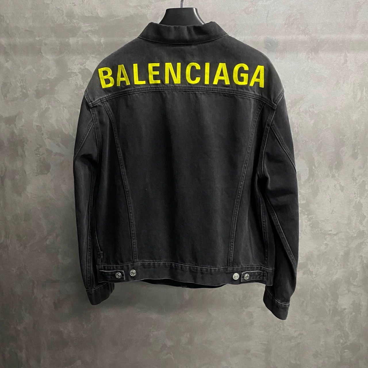 Balenciaga Balenciaga Black Green Embroidery Logo Denim Jacket Size US S / EU 44-46 / 1 - 2 Thumbnail