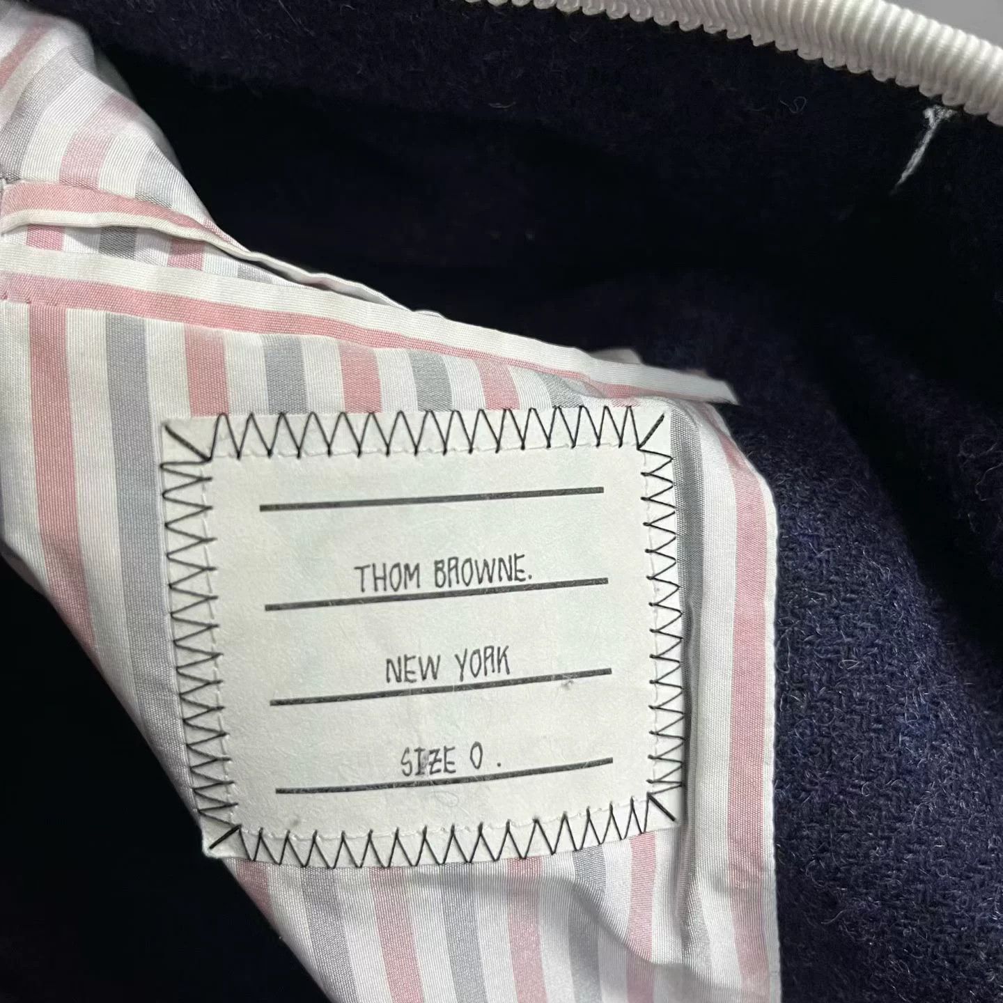 Thom Browne Thom Browne Gray-Blue Stripe Trim Coat Size US XS / EU 42 / 0 - 3 Thumbnail