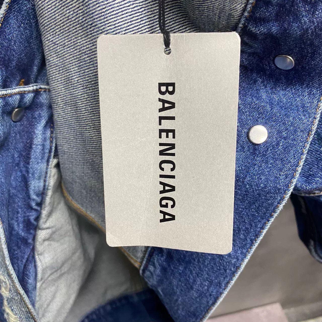 Balenciaga Balenciaga Blue Graffiti Logo Denim Jacket Size US M / EU 48-50 / 2 - 6 Thumbnail