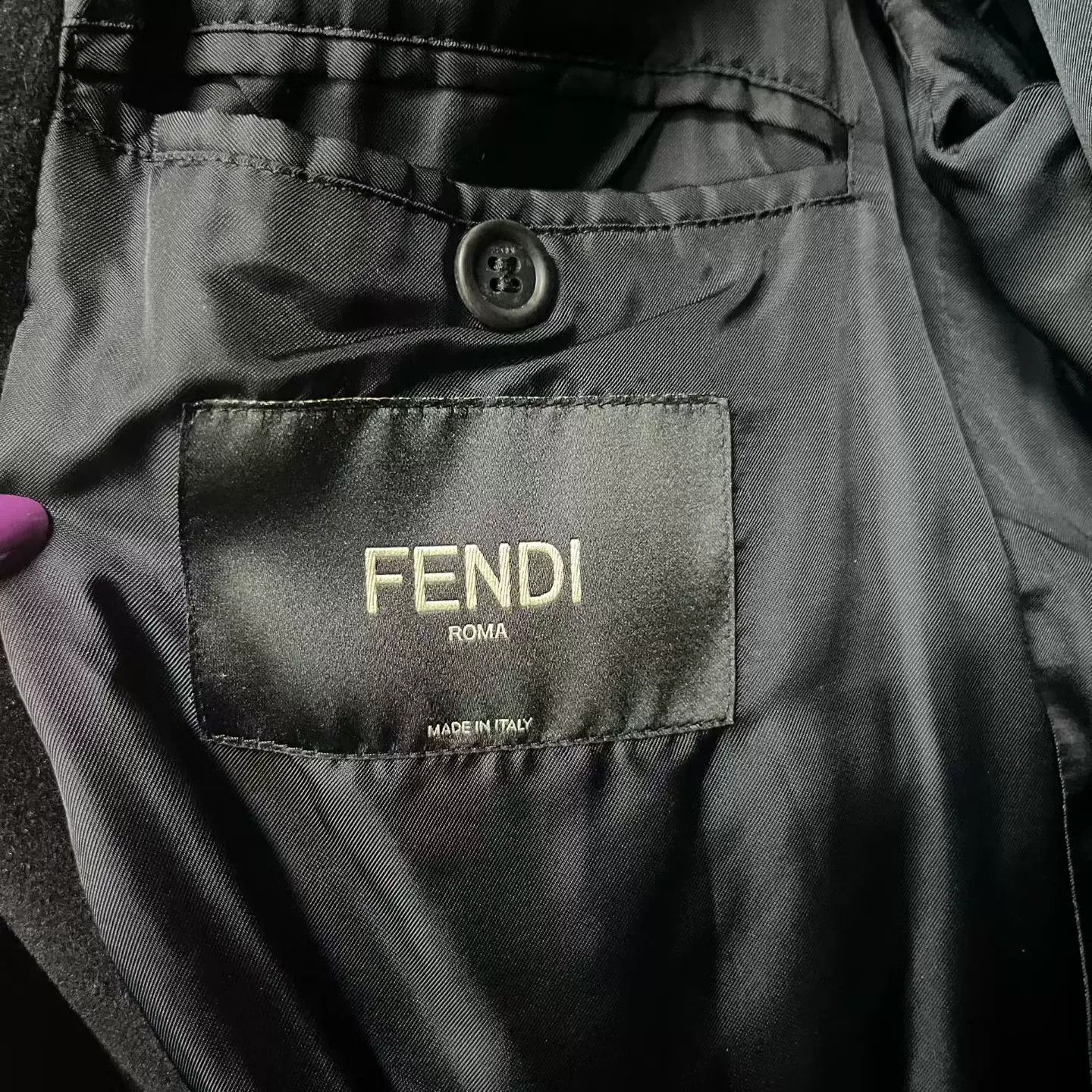 Fendi Fendi Black Detachable Lapel Jacket Size US M / EU 48-50 / 2 - 2 Thumbnail