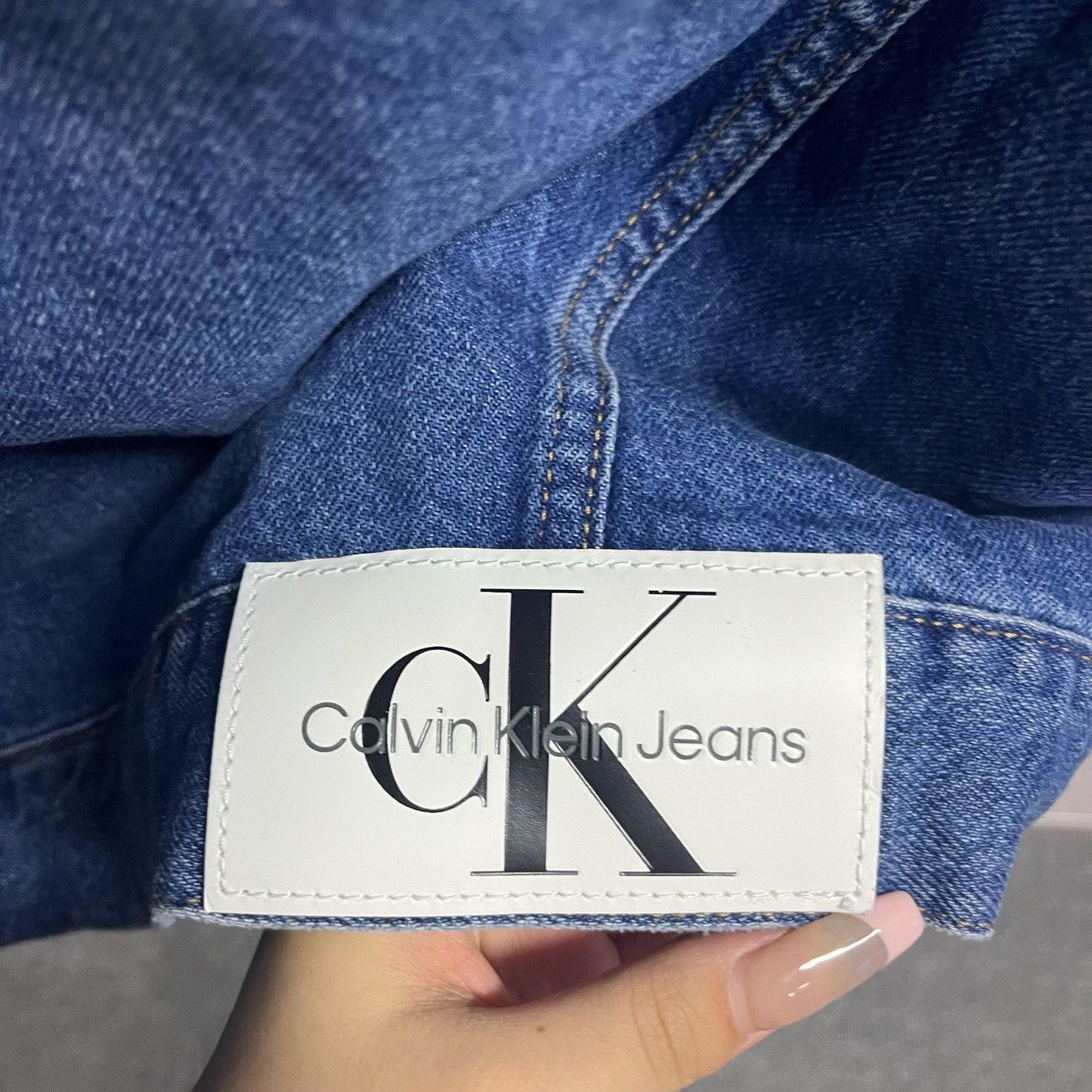 Calvin Klein Calvin Klein New Mid-Blue Solid Denim Jacket Size US S / EU 44-46 / 1 - 5 Thumbnail