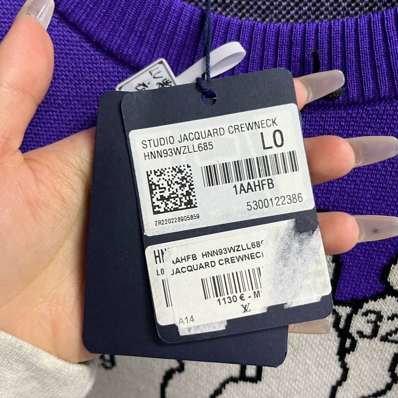 Louis Vuitton Louis Vuitton Purple Logo Jacquard Sweater Size US M / EU 48-50 / 2 - 3 Thumbnail