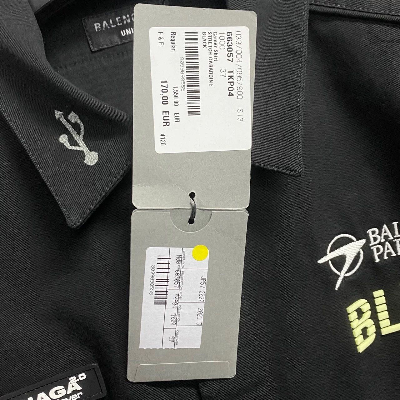 Balenciaga Balenciaga Black Art Print Logo Short Sleeve Shirt Size S / US 4 / IT 40 - 6 Thumbnail