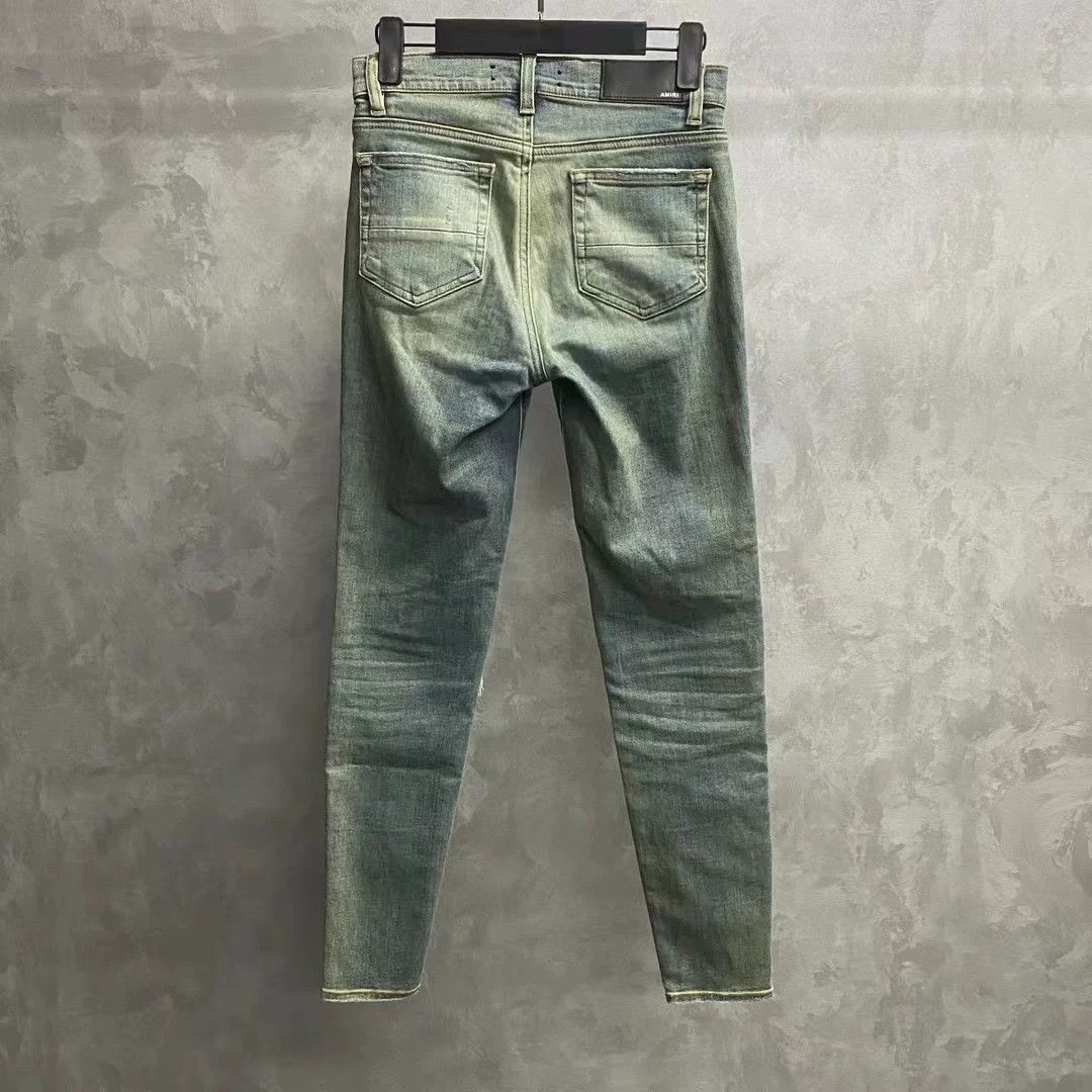 Amiri Amiri Blue Leather Patchwork Zipper Hem Jeans Size 26" / US 2 / IT 38 - 2 Thumbnail