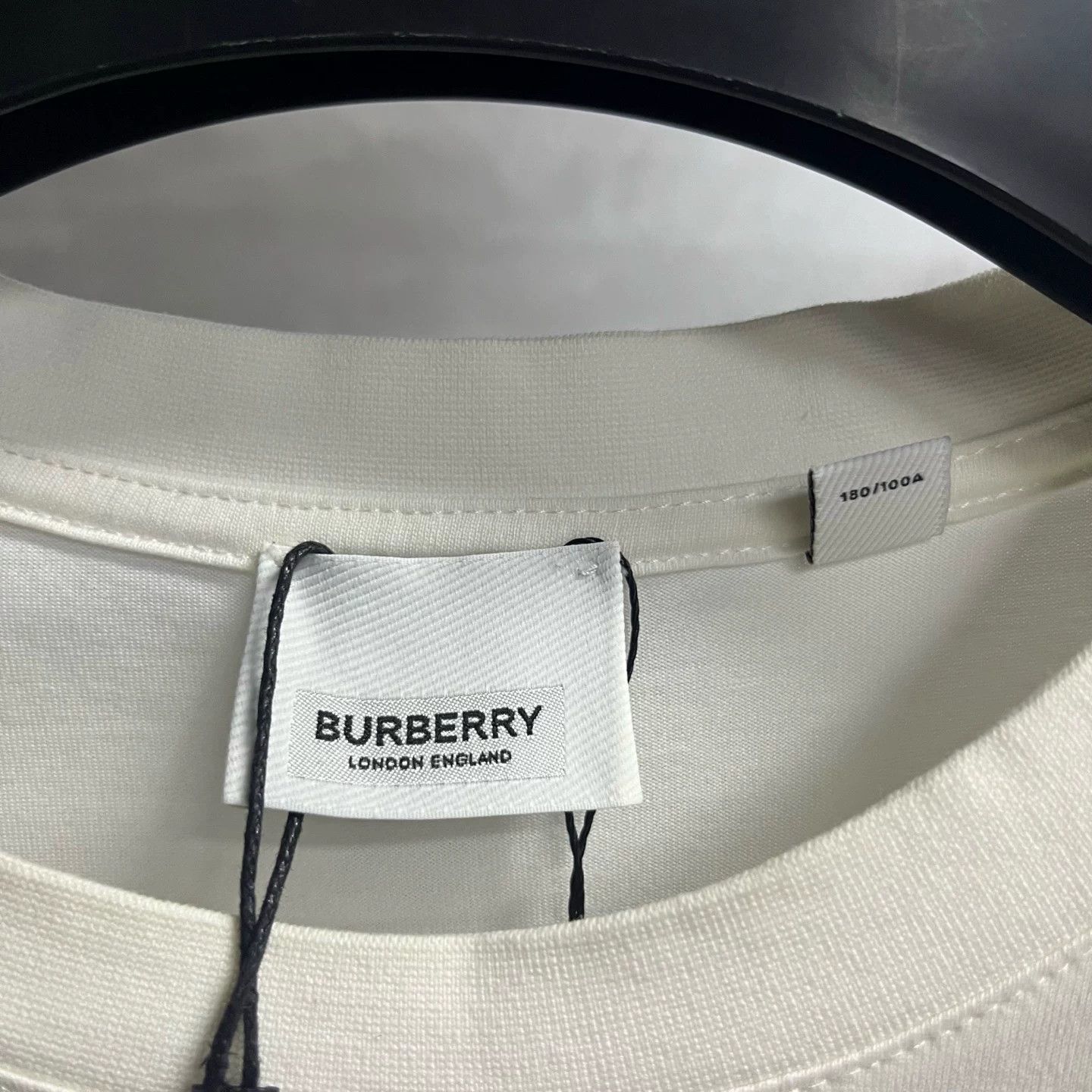 Burberry Burberry White Solid Crew Neck T-Shirt Size US L / EU 52-54 / 3 - 2 Thumbnail