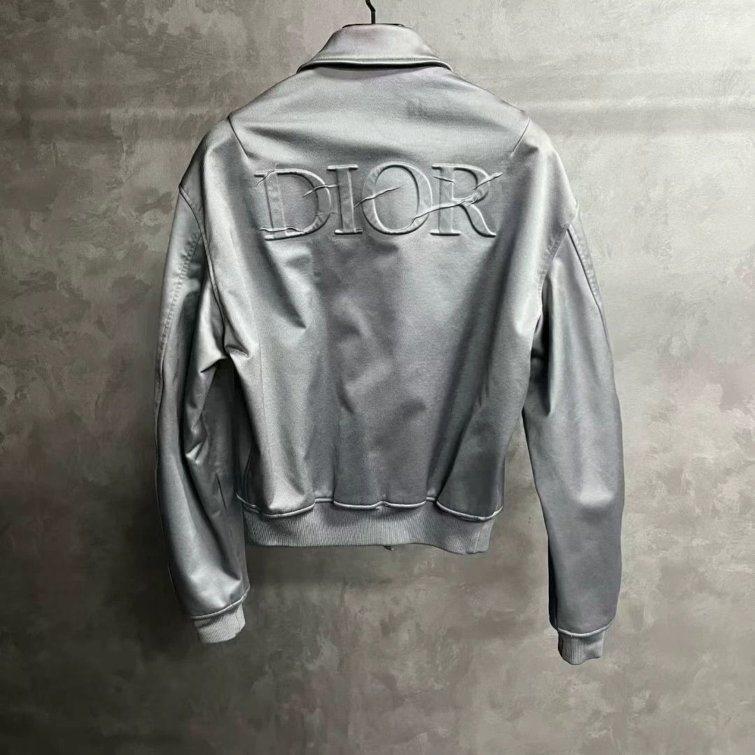 Dior Dior Gray Embossed Glossy Lapel Jacket Size XS / US 0-2 / IT 36-38 - 2 Thumbnail