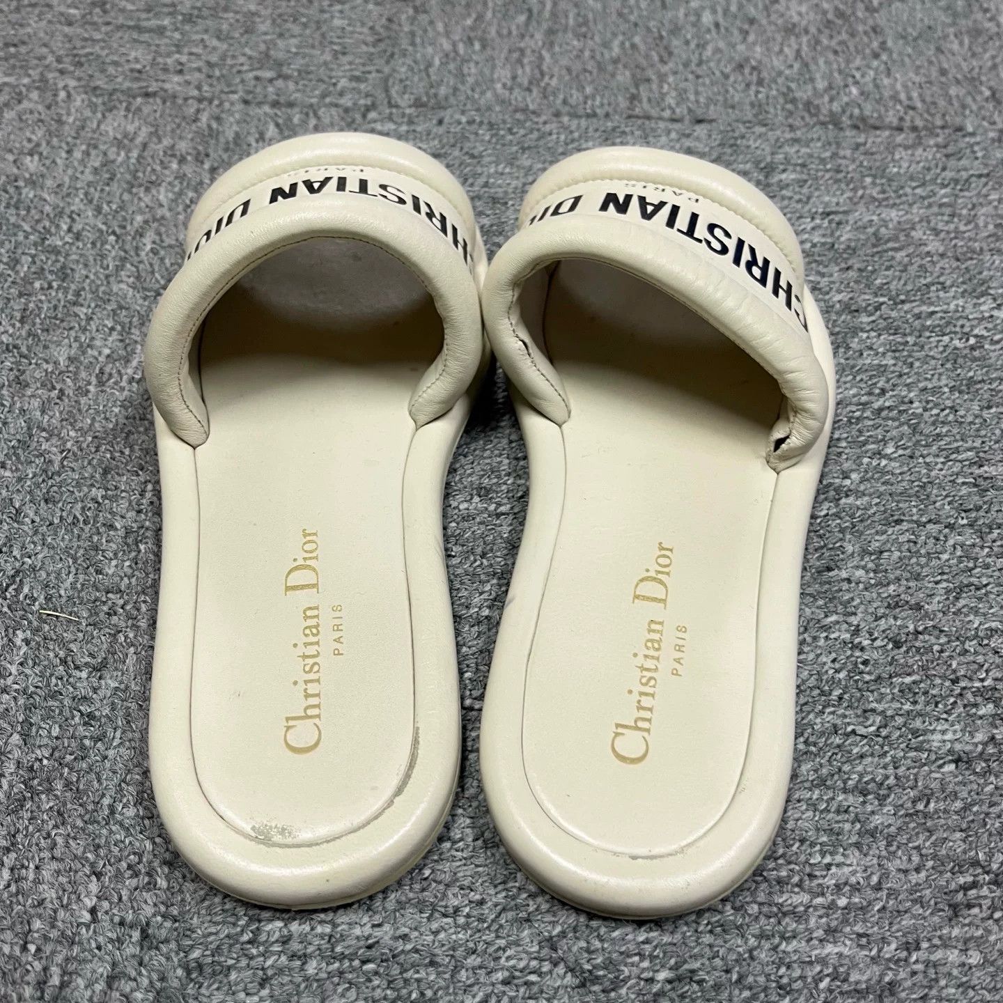 Dior Dior White Logo Flat Slides Size US 5 / IT 35 - 3 Thumbnail
