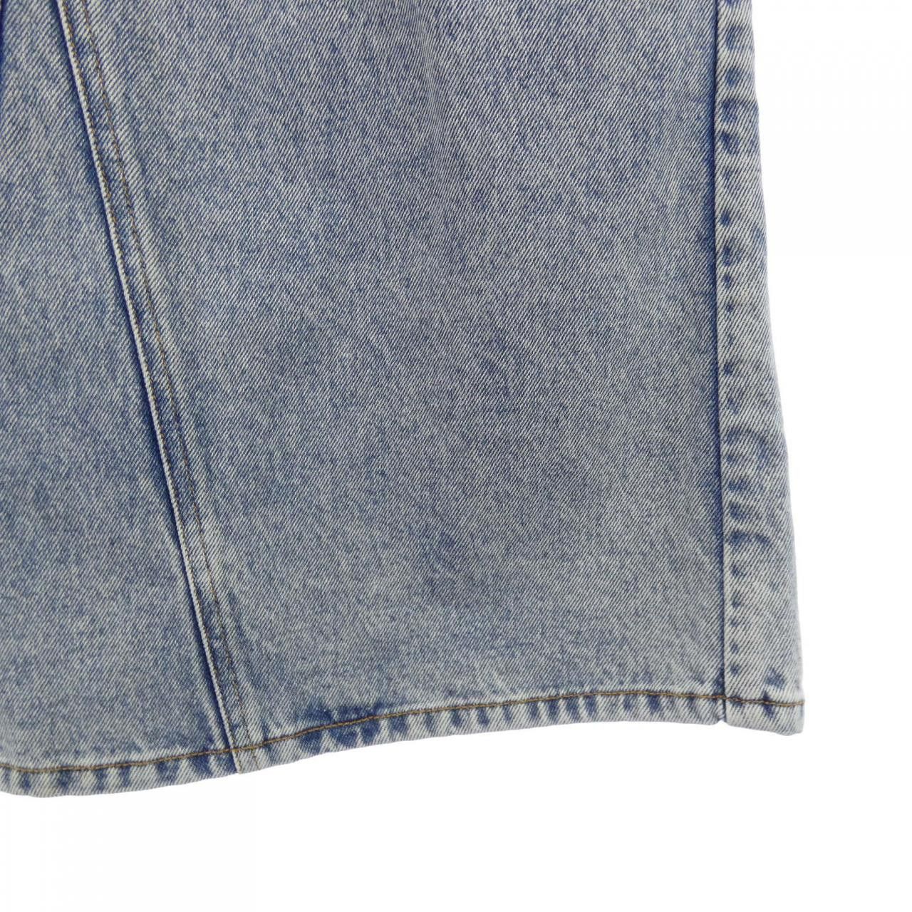 Louis Vuitton Louis Vuitton Louis Vuitton Bleached Denim Midi Skirt Textile Skirts FPJU18BEA DUTY FREE for USA Size ONE SIZE - 6 Thumbnail