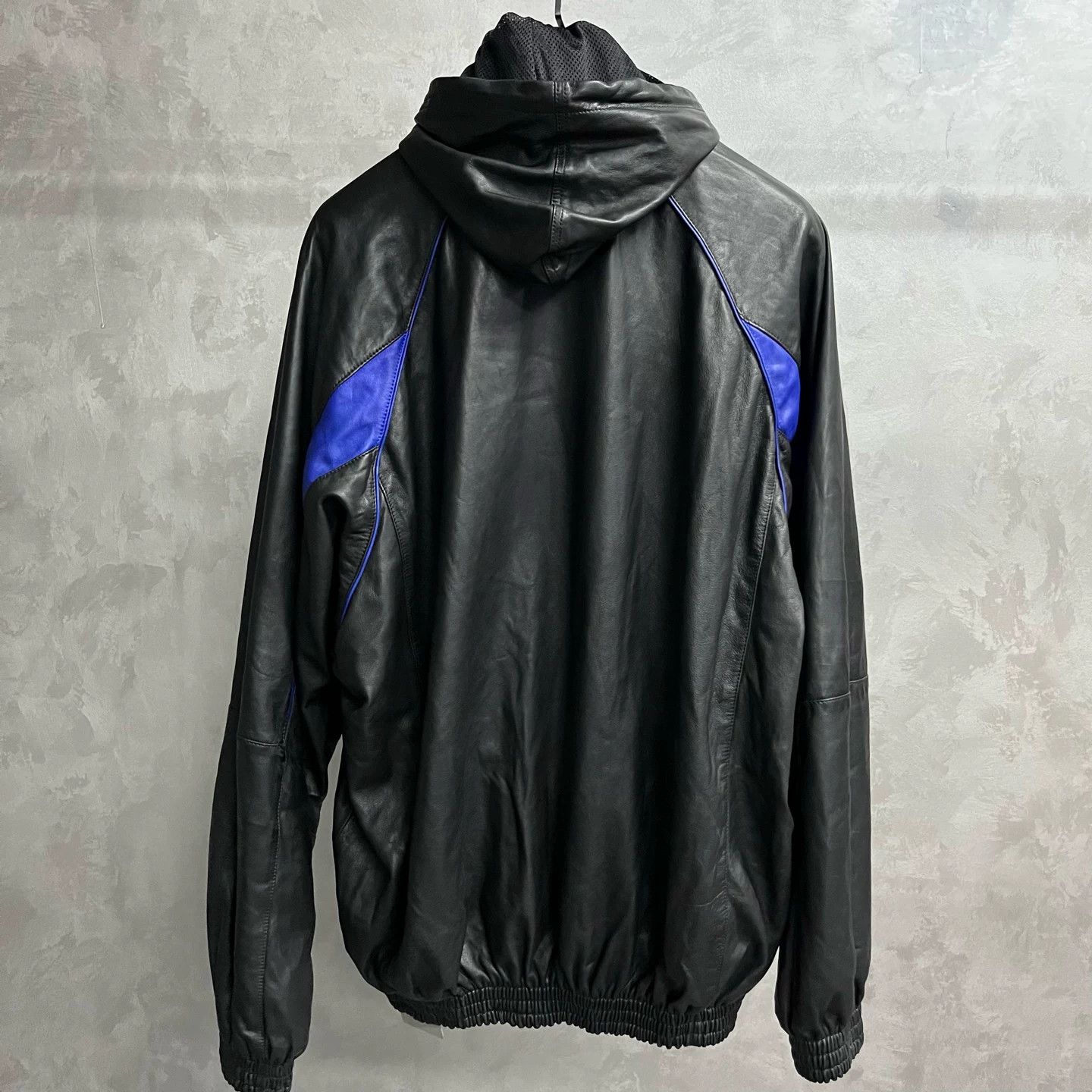Balenciaga Balenciaga Color-Block Logo Hooded Leather Jacket Size US M / EU 48-50 / 2 - 2 Thumbnail
