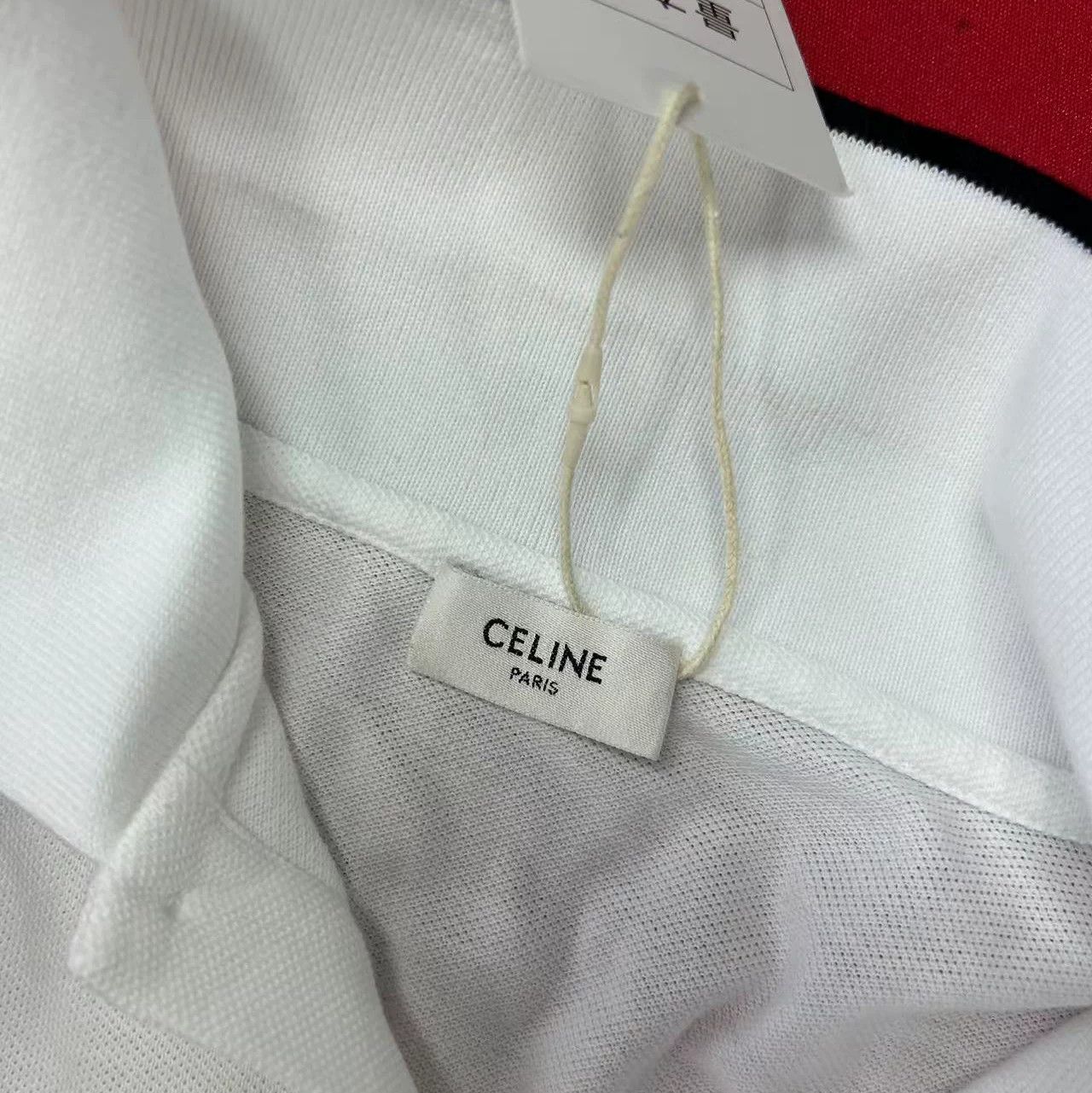 Celine Celine White Striped Letter Polo Shirt Size US S / EU 44-46 / 1 - 2 Thumbnail
