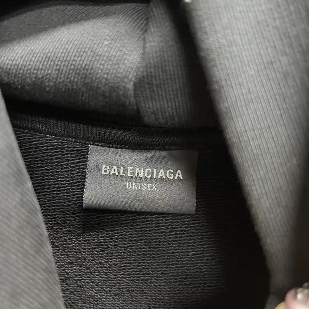 Balenciaga Balenciaga 24 Black Letter Print Cropped Hoodie Size US M / EU 48-50 / 2 - 2 Thumbnail