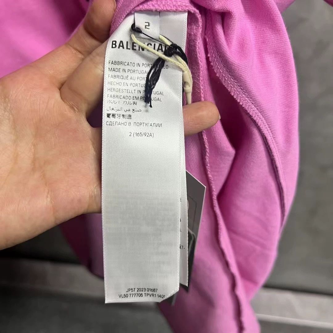 Balenciaga Balenciaga Pink Logo Print Short-Sleeve T-Shirt Size M / US 6-8 / IT 42-44 - 2 Thumbnail