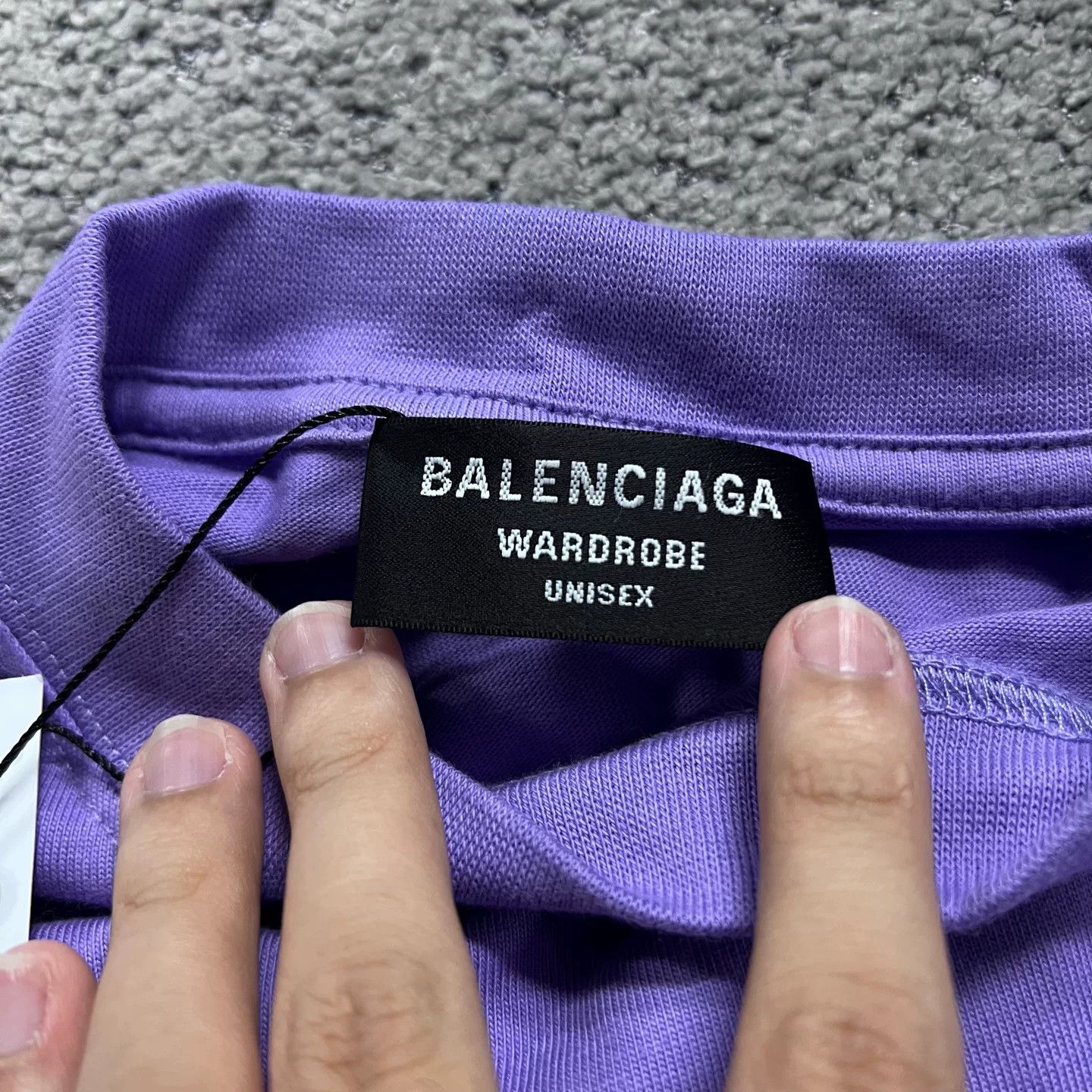 Balenciaga Balenciaga Black Label Purple Logo T-shirt Size XXS / US 00 / IT 34 - 2 Thumbnail