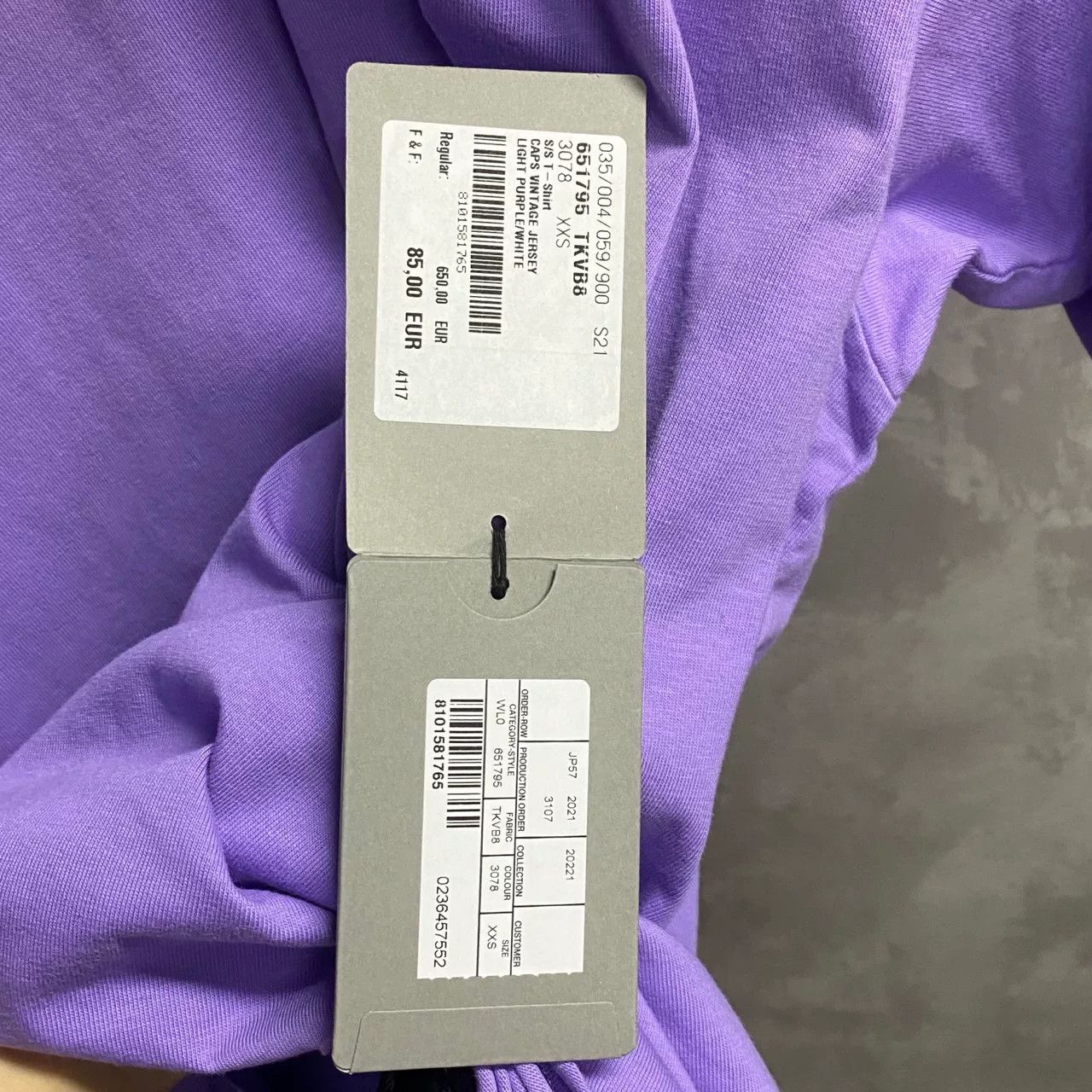 Balenciaga Balenciaga Lavender Distressed Logo Tee Size XS / US 0-2 / IT 36-38 - 4 Thumbnail